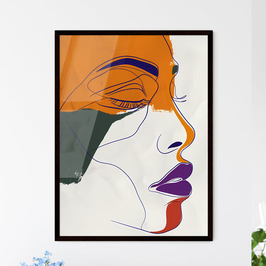 Whimsical Abstract Art Print - Cutaway Outline on White - Modern, Vibrant Wall Decor with Focus on Art - Thinking Face Default Title