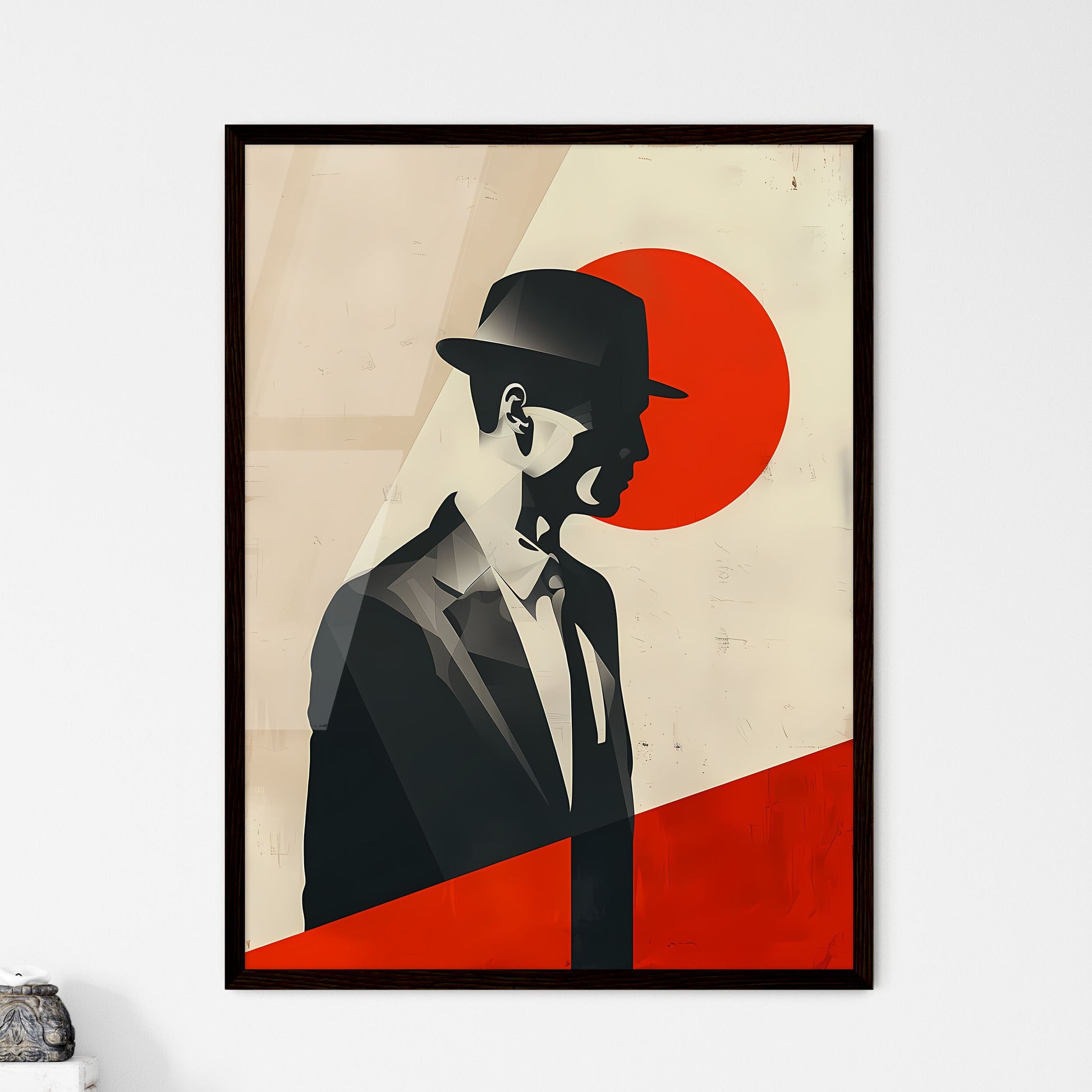 Bauhaus Style Modernism Painting Print Man S - Framed Art Print