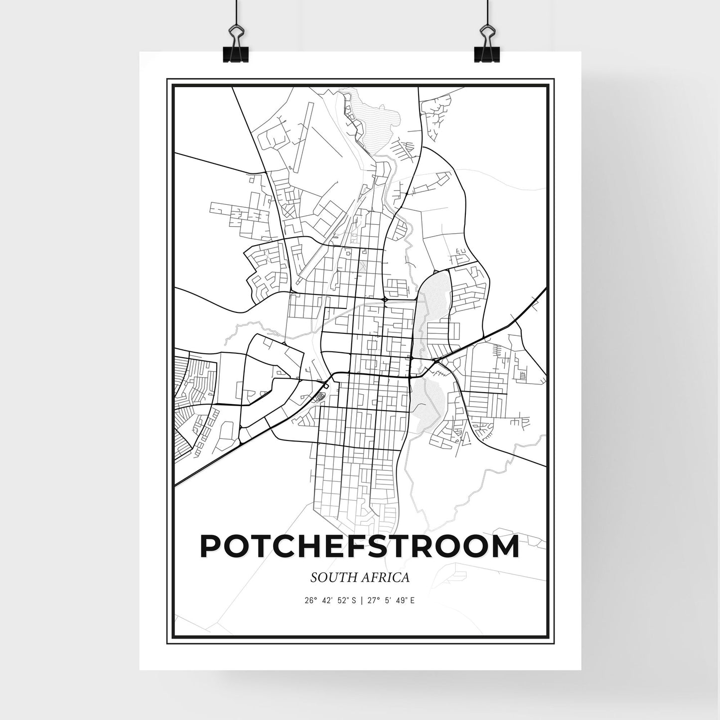 Potchefstroom South Africa - Premium City Map Poster