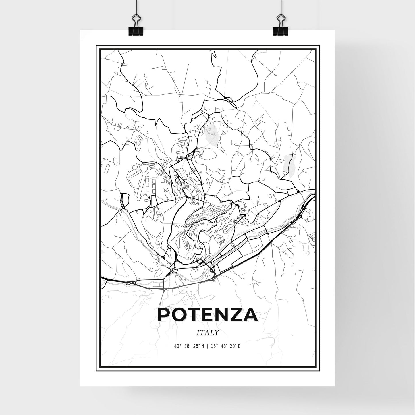 Potenza Italy - Premium City Map Poster