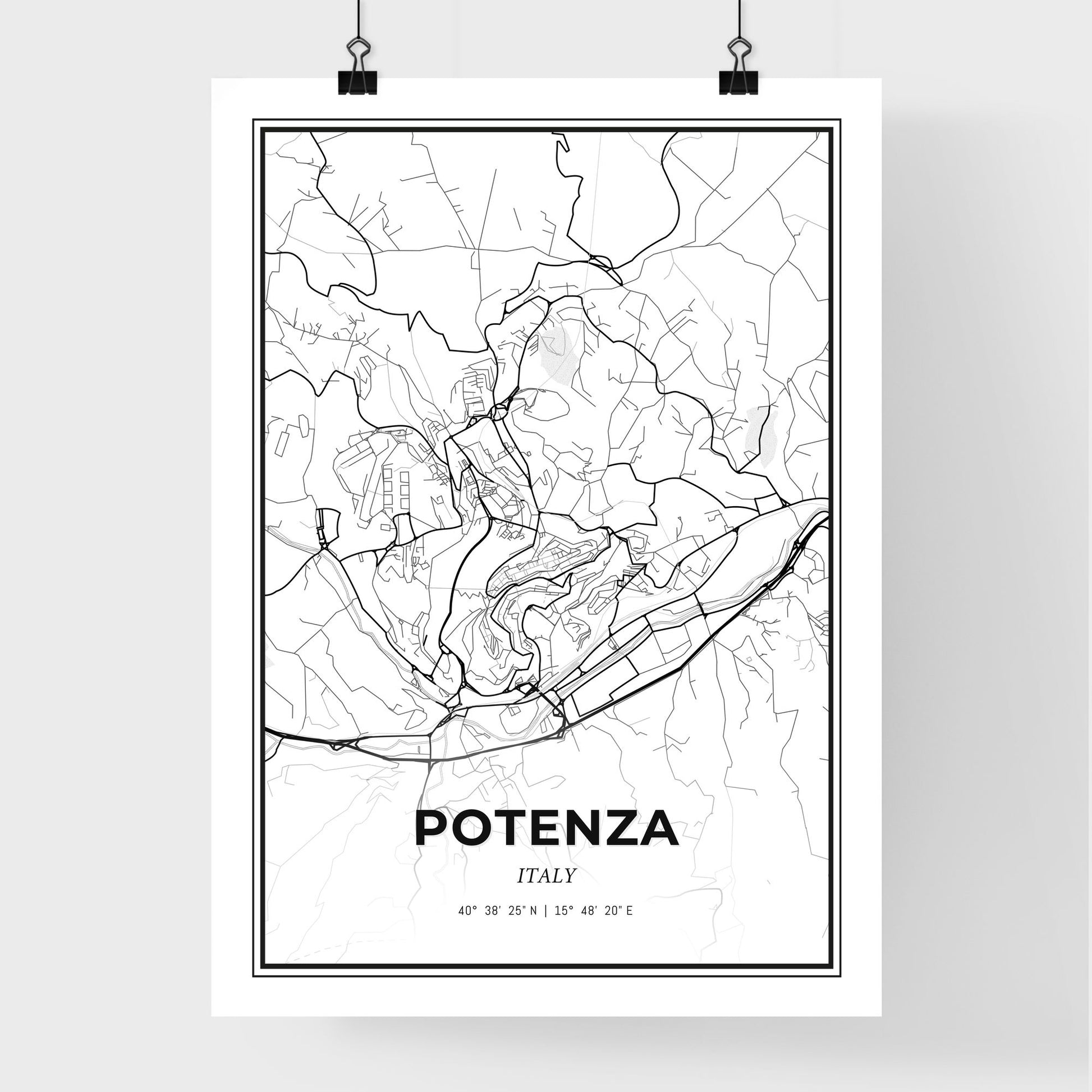 Potenza Italy - Premium City Map Poster