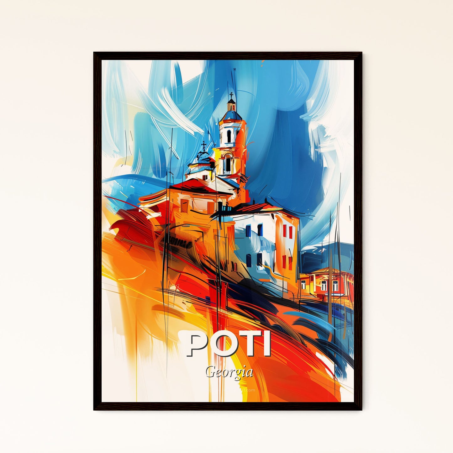 Vibrant Poti, Georgia - A Painting Of A Building