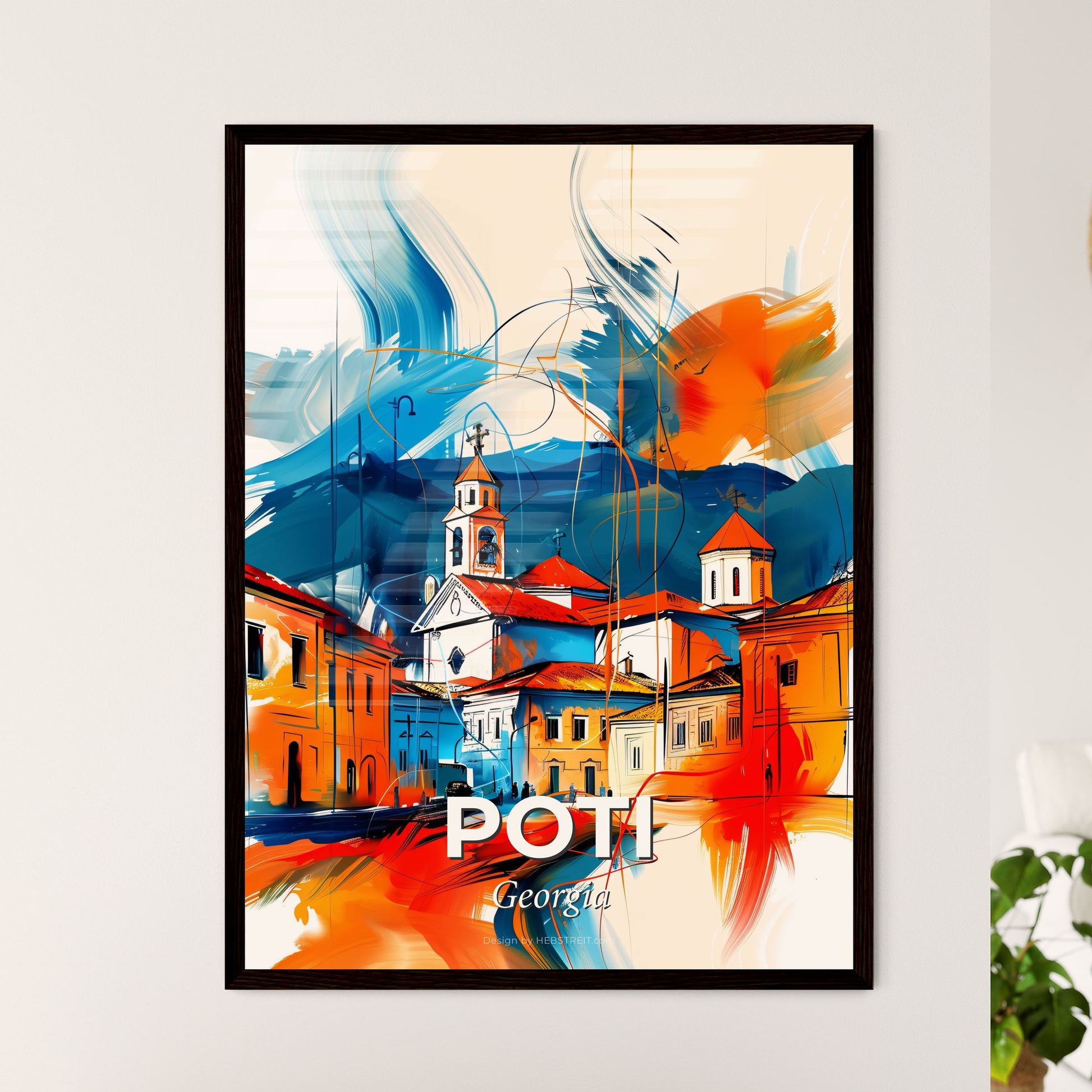 Vibrant Poti, Georgia - A Painting Of A Building With A Steeple