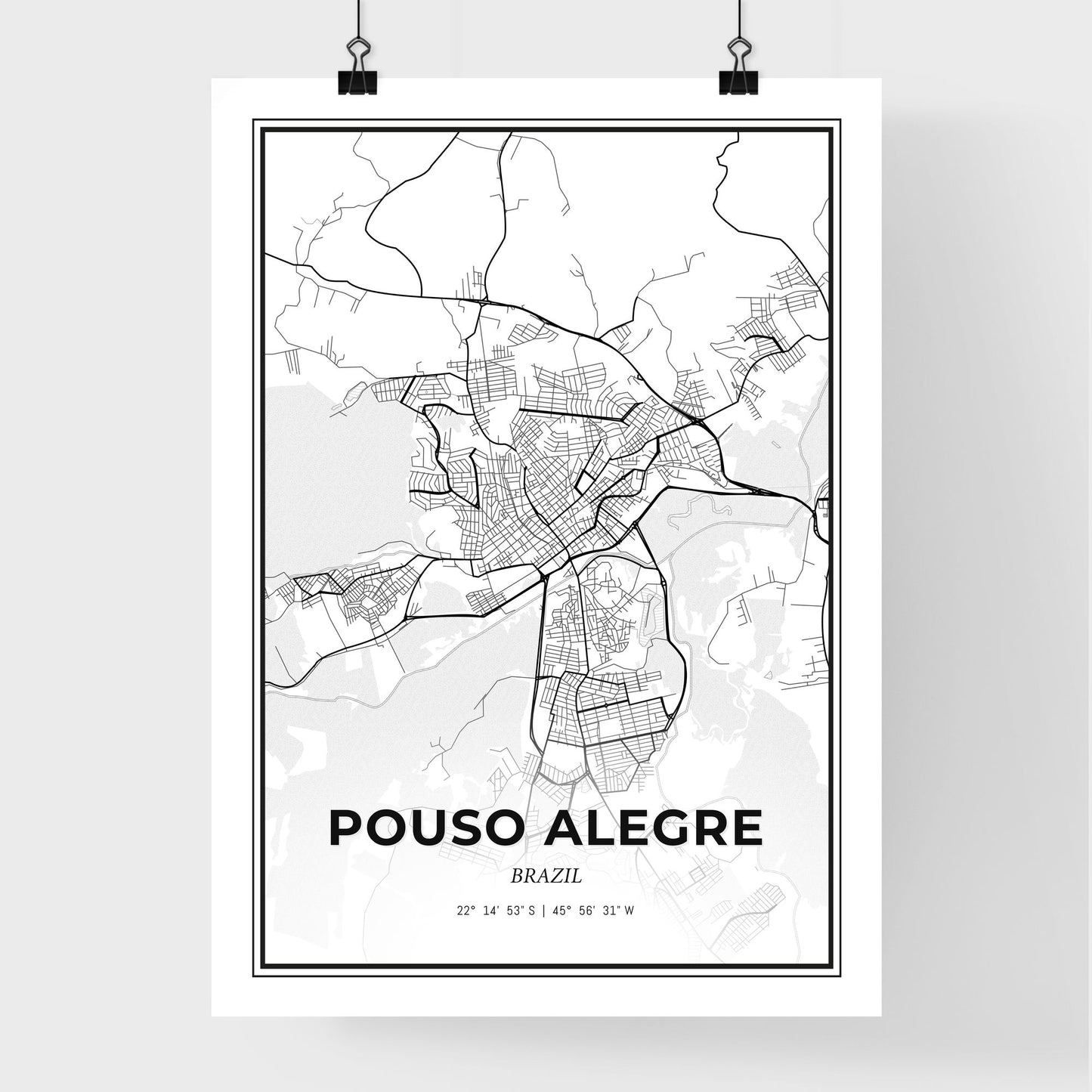 Pouso Alegre Brazil - Premium City Map Poster