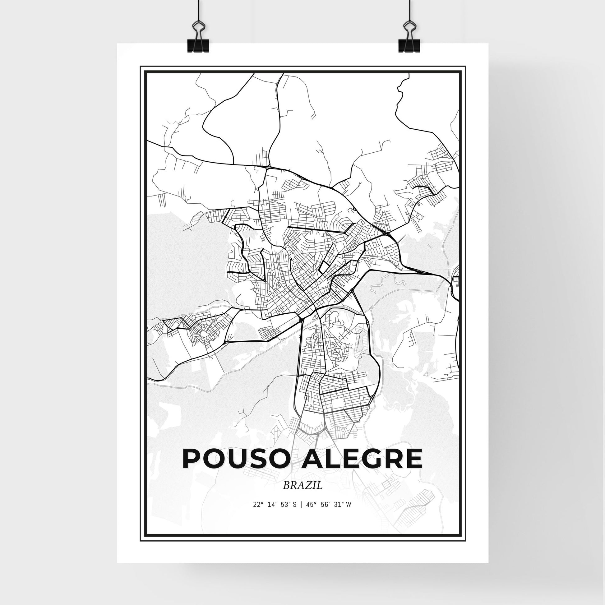 Pouso Alegre Brazil - Premium City Map Poster