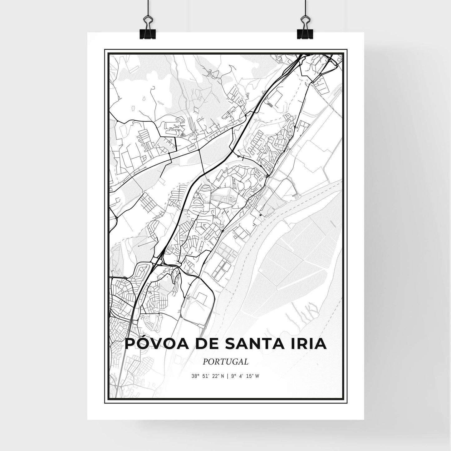 Póvoa de Santa Iria Portugal - Premium City Map Poster