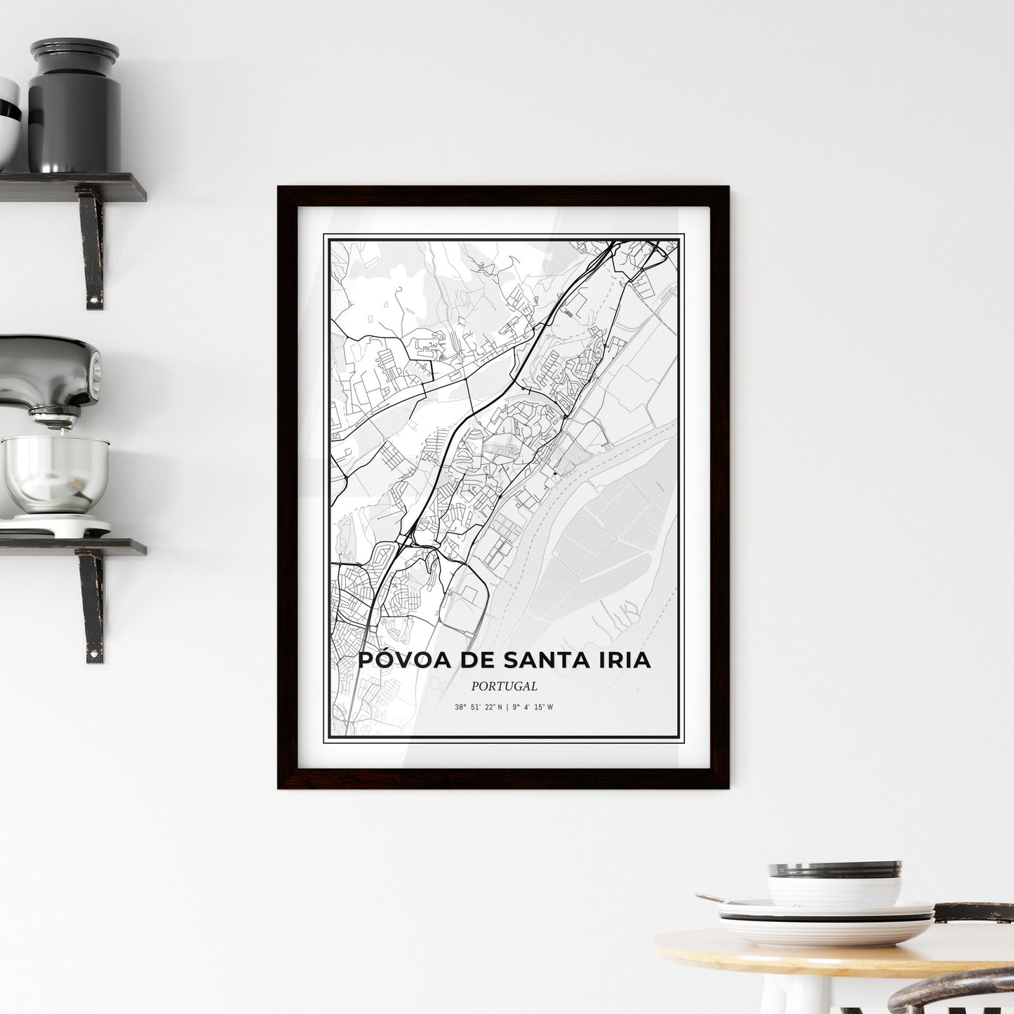 Póvoa de Santa Iria Portugal - Minimal City Map