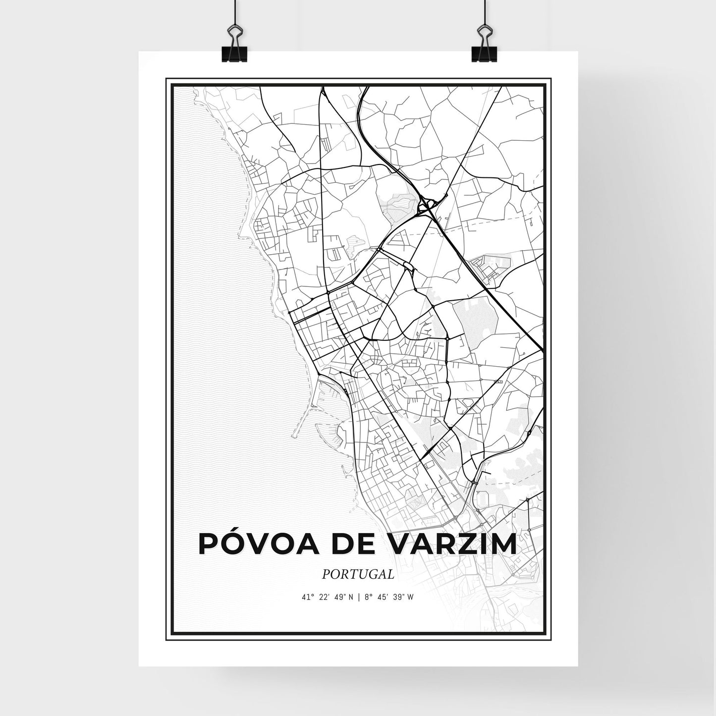 Póvoa de Varzim Portugal - Premium City Map Poster