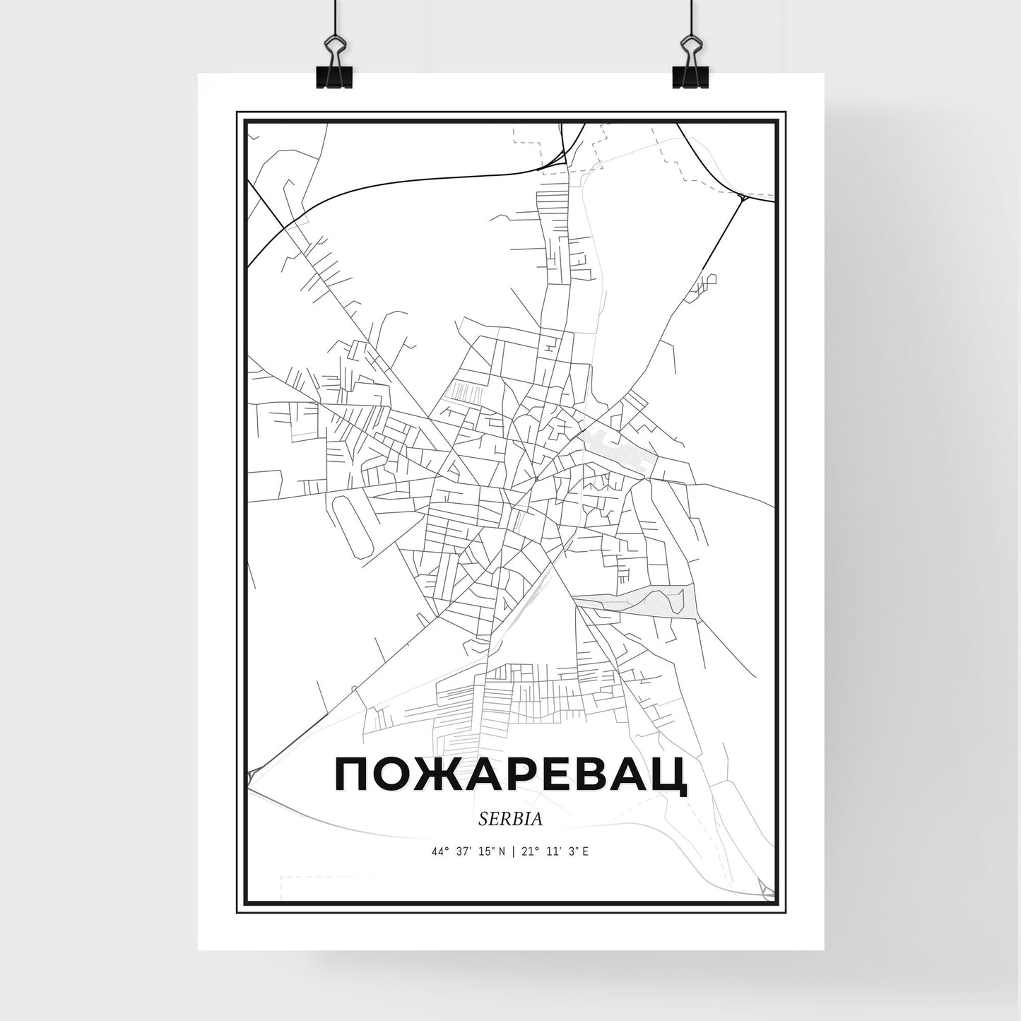 Požarevac Serbia - Premium City Map Poster