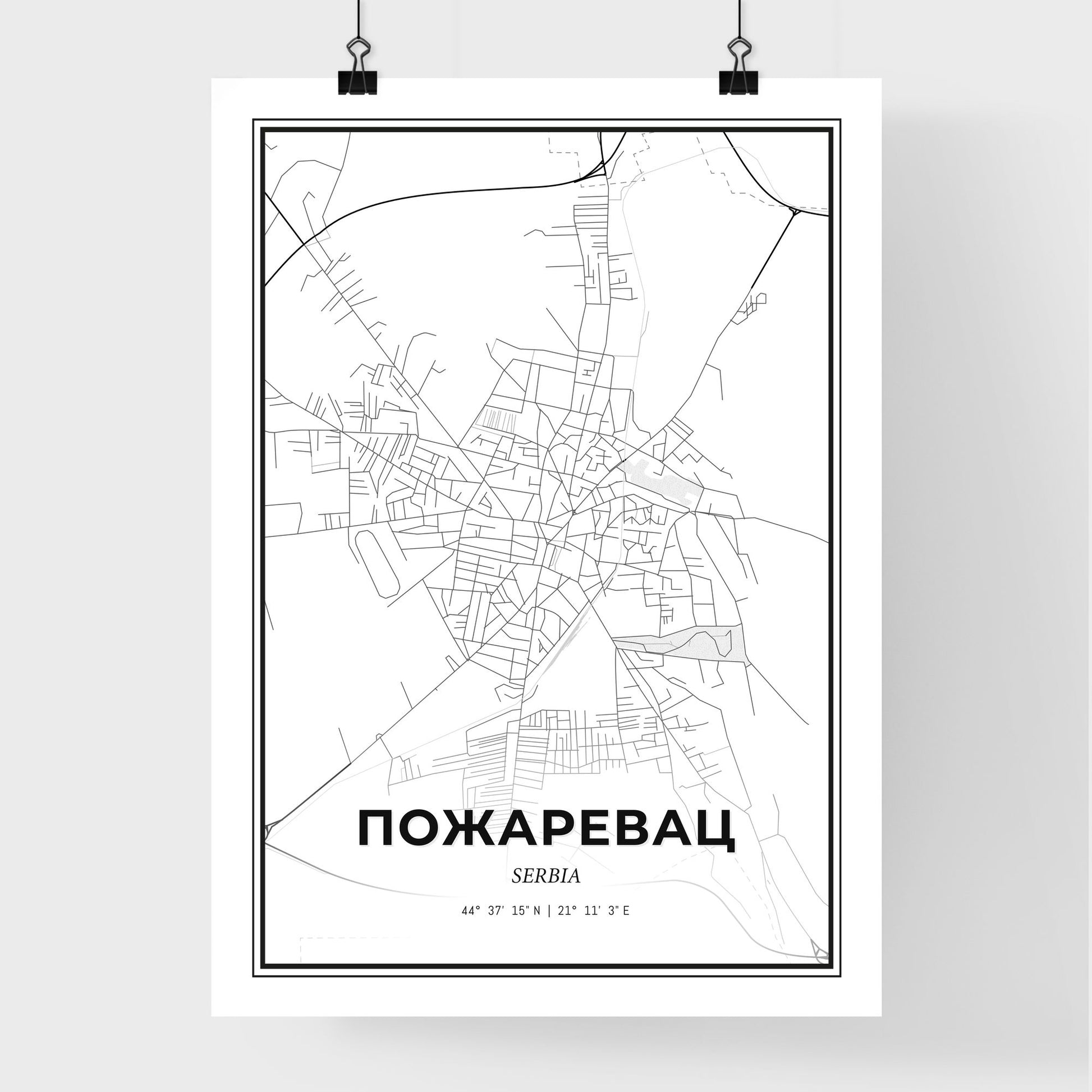 Požarevac Serbia - Premium City Map Poster