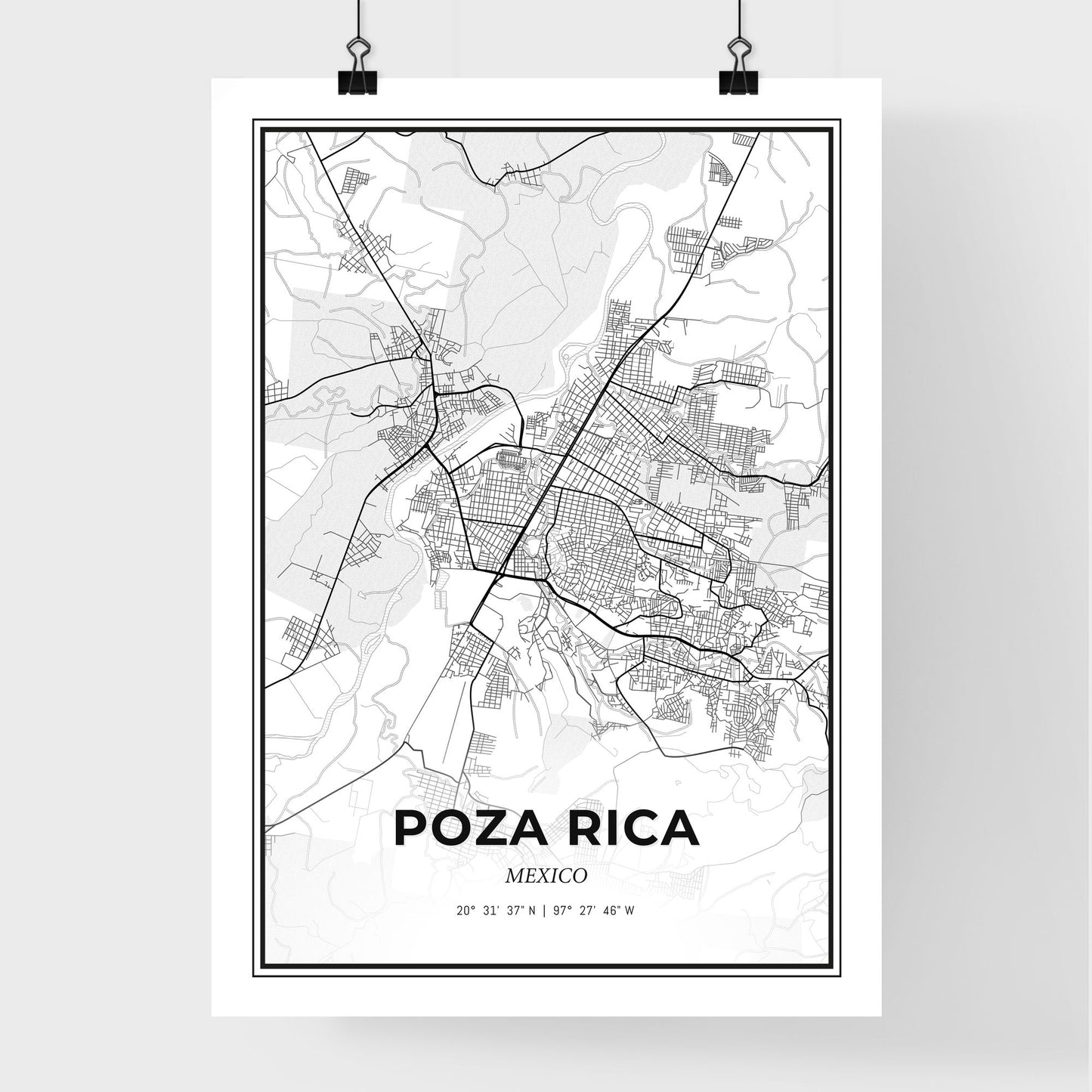 Poza Rica Mexico - Premium City Map Poster