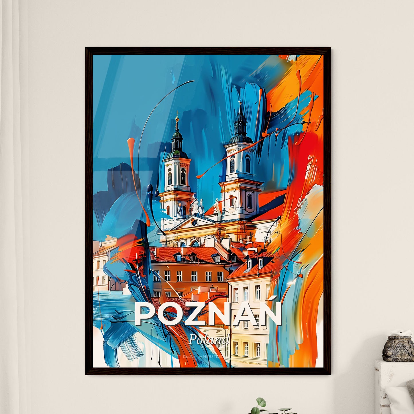 Vibrant Poznań, Poland - A Painting Of A Building With Towers