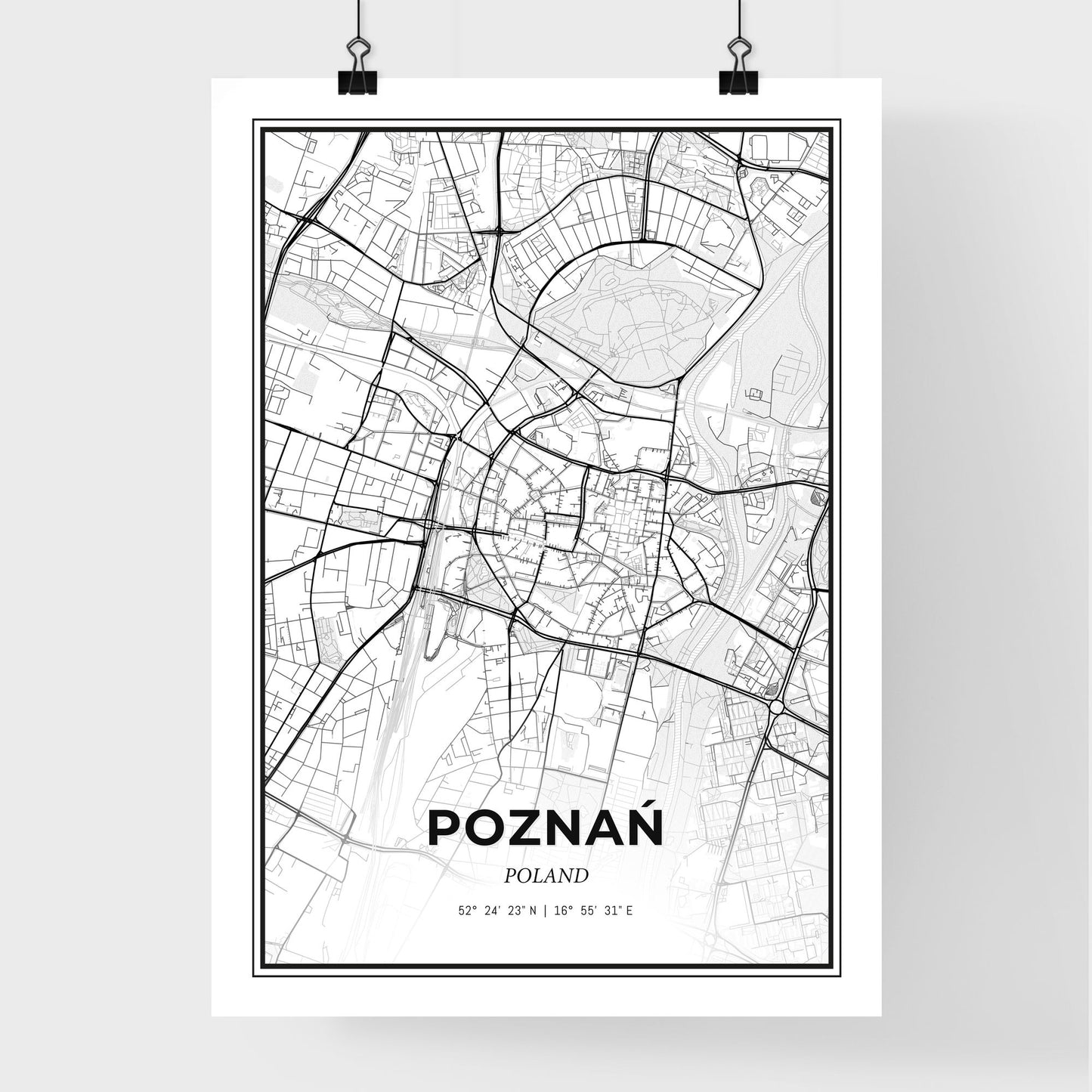 Poznań Poland - Premium City Map Poster