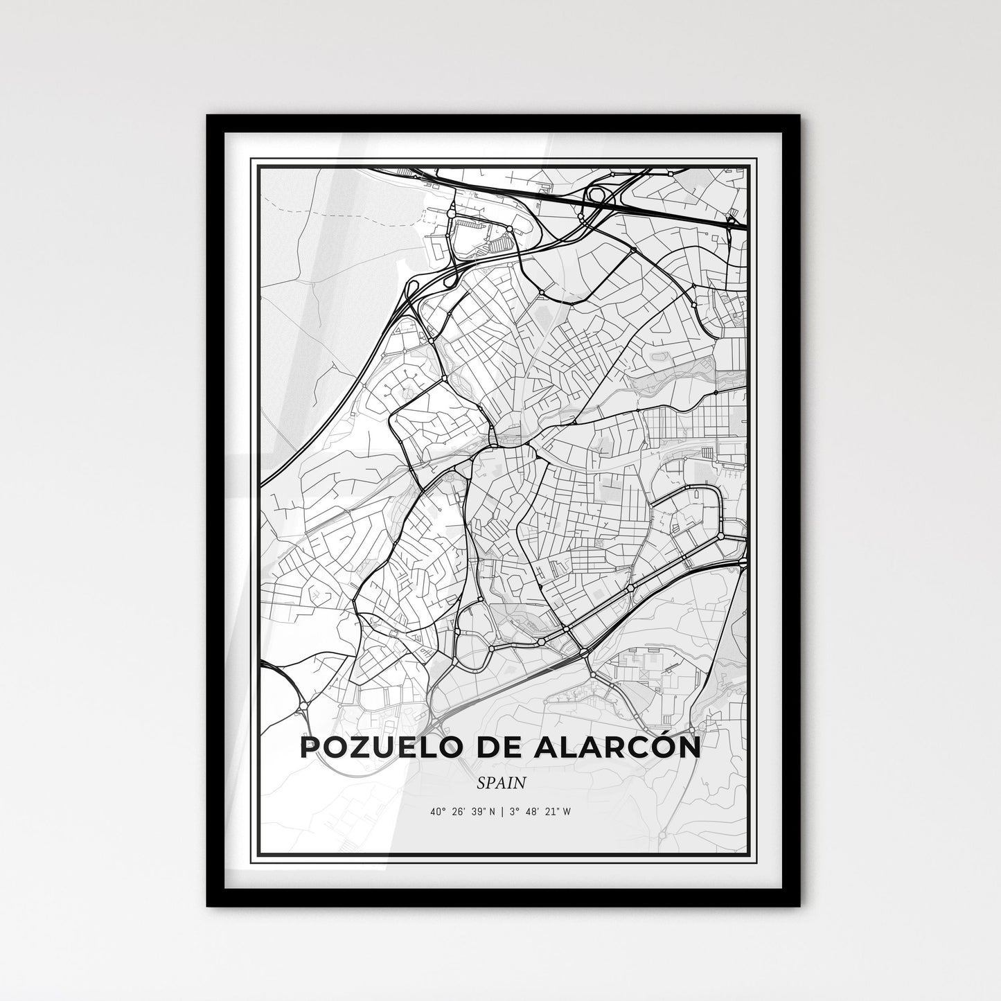 Pozuelo de Alarcón Spain - Scandinavian Style City Map for Modern Home Decor