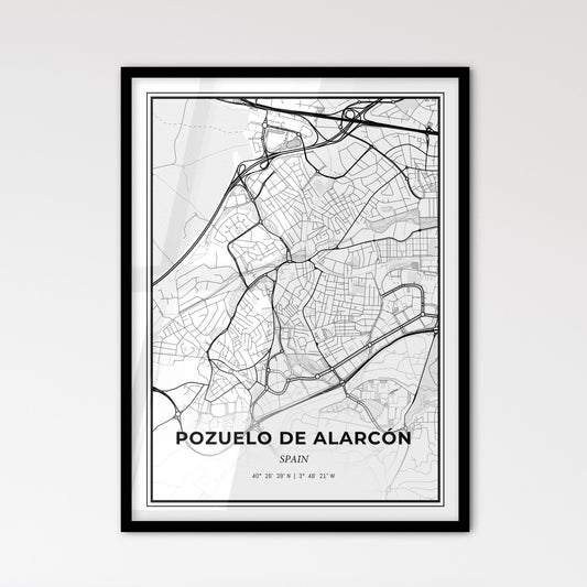 Pozuelo de Alarcón Spain - Scandinavian Style City Map for Modern Home Decor