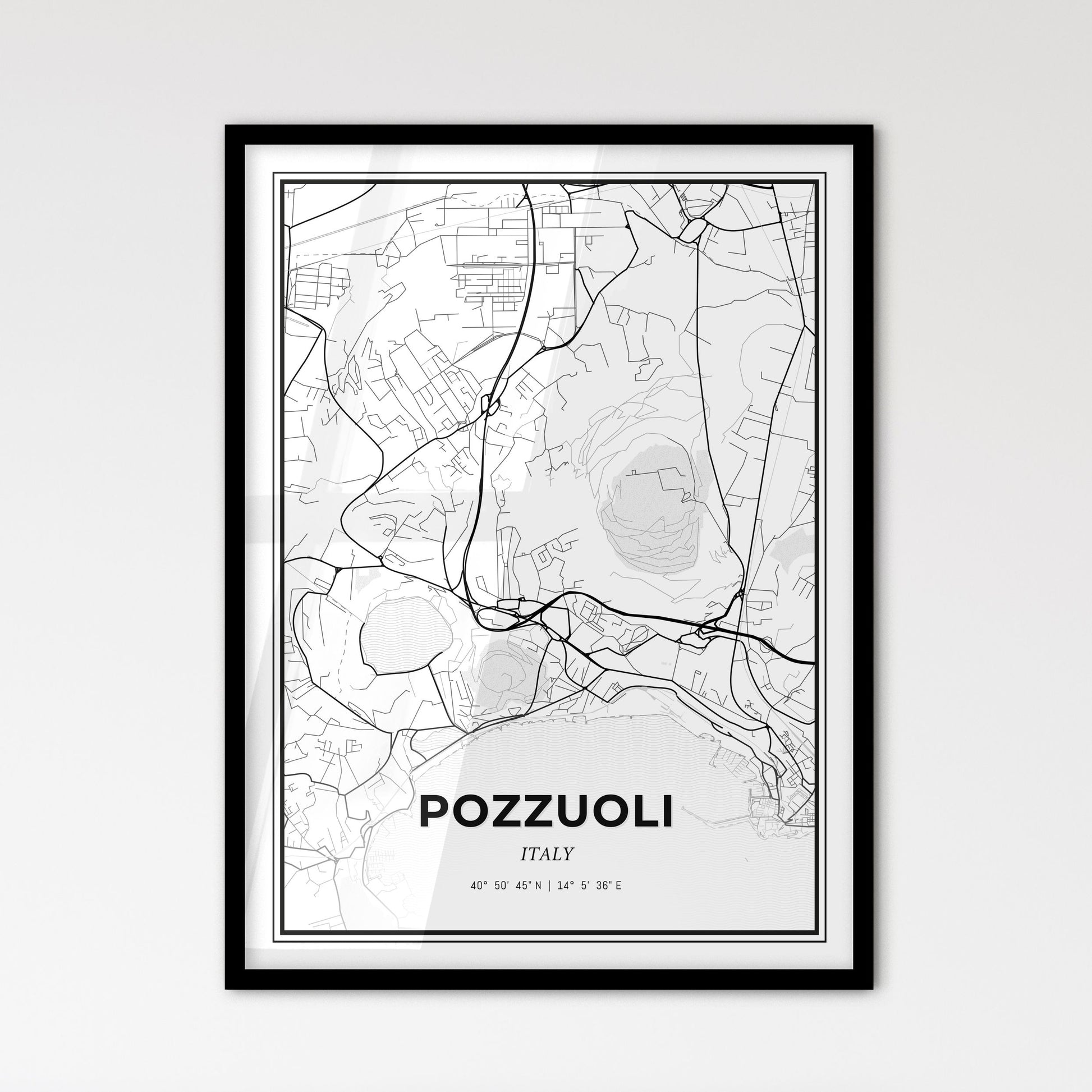 Pozzuoli Italy - Scandinavian Style City Map for Modern Home Decor