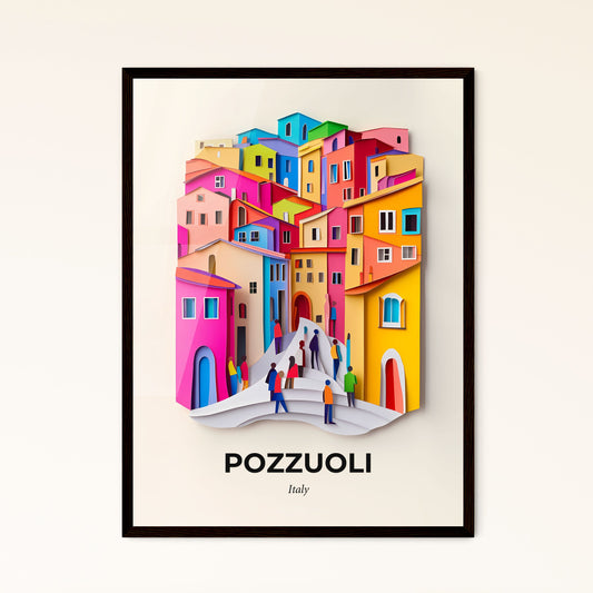 Vivid Pozzuoli, Italy - a colorful city with people walking down a street