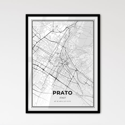 Prato Italy - Scandinavian Style City Map for Modern Home Decor