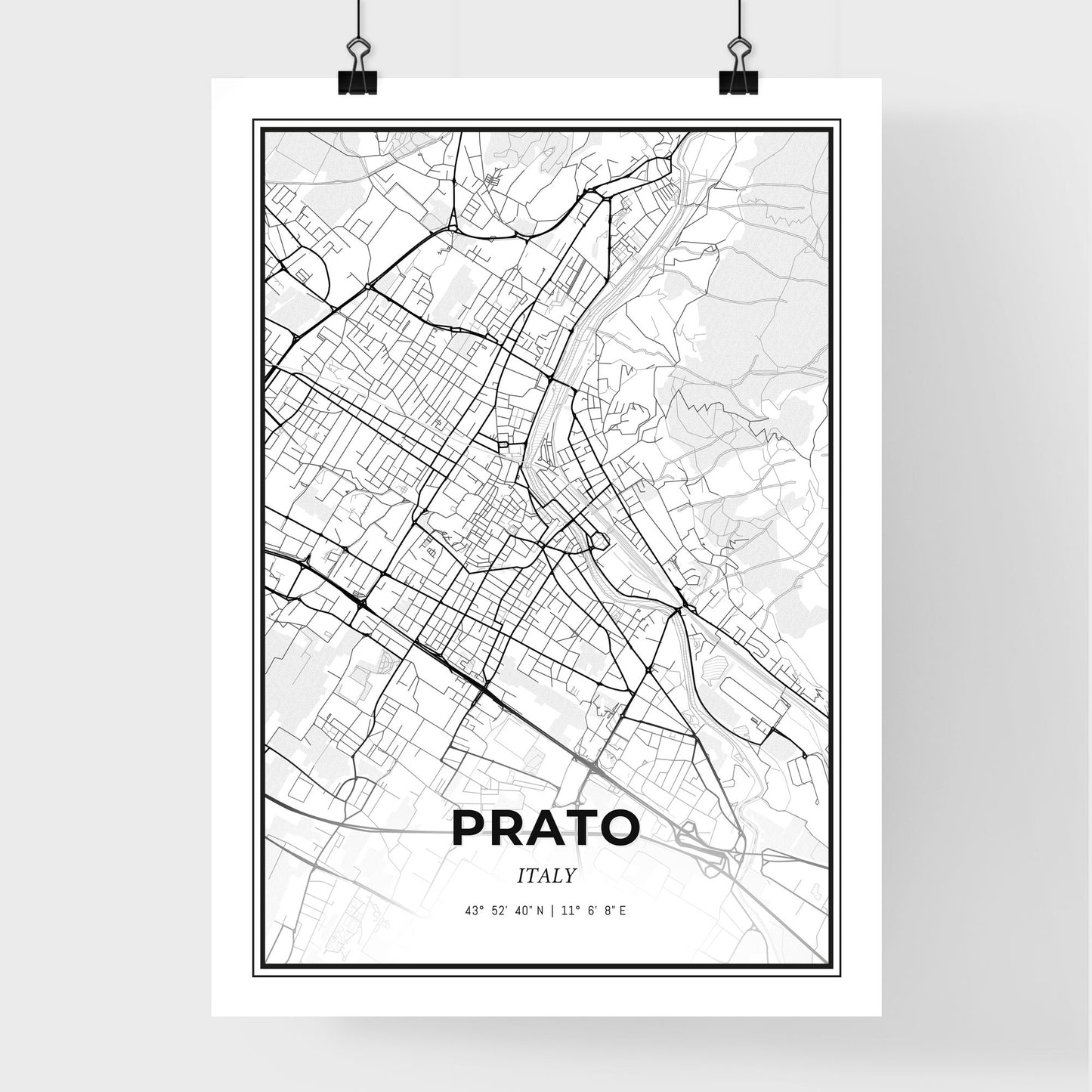 Prato Italy - Premium City Map Poster