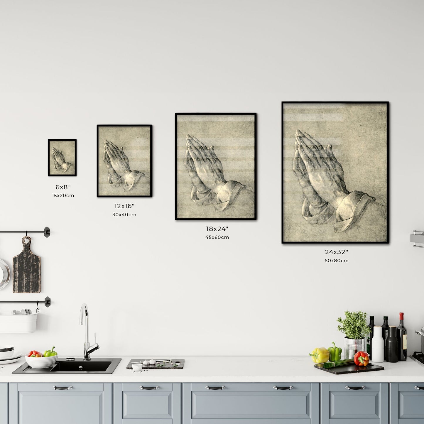 Praying Hands by Albrecht Dürer Size Chart