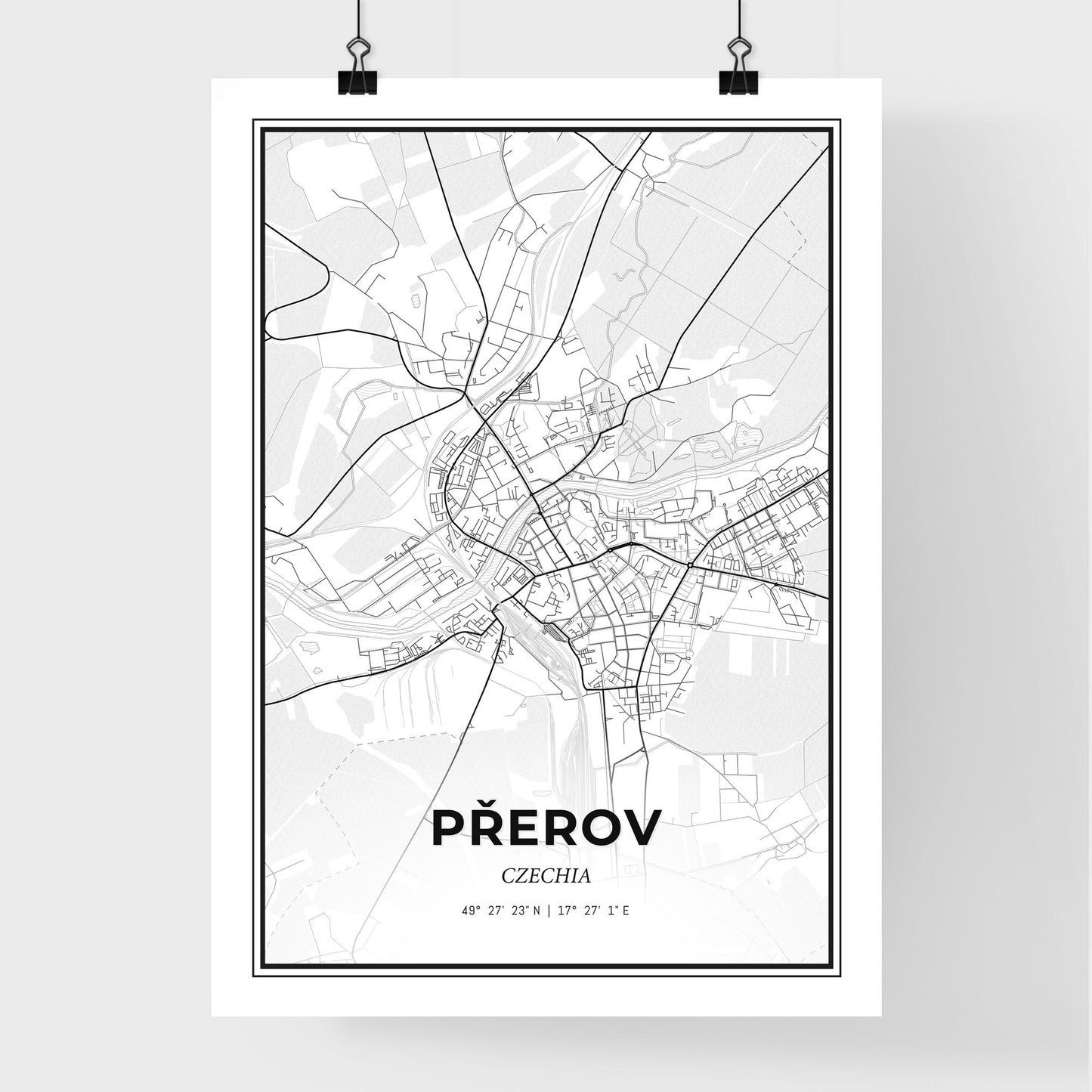  Přerov Czechia - Premium City Map Poster