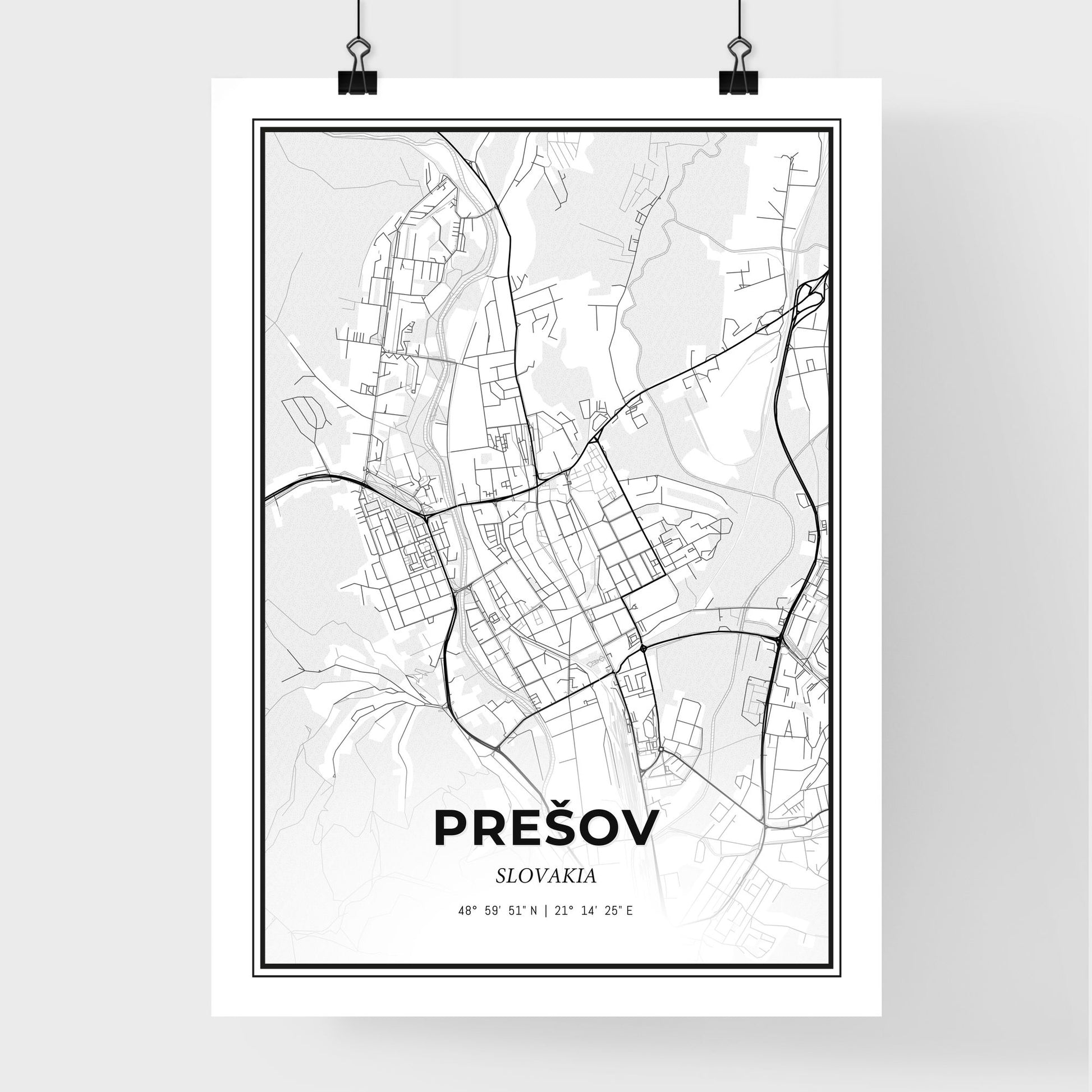 Prešov Slovakia - Premium City Map Poster