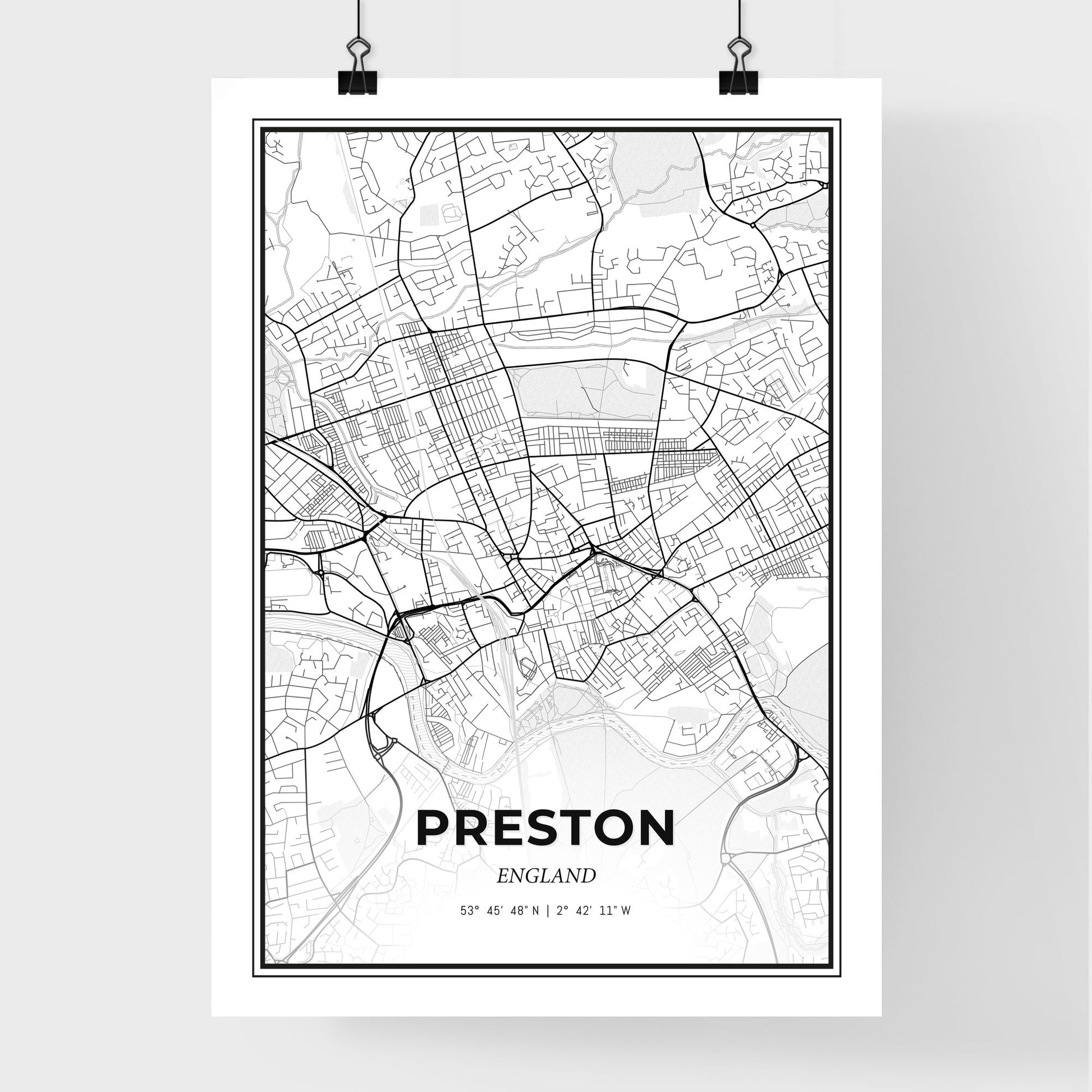 Preston England - Premium City Map Poster