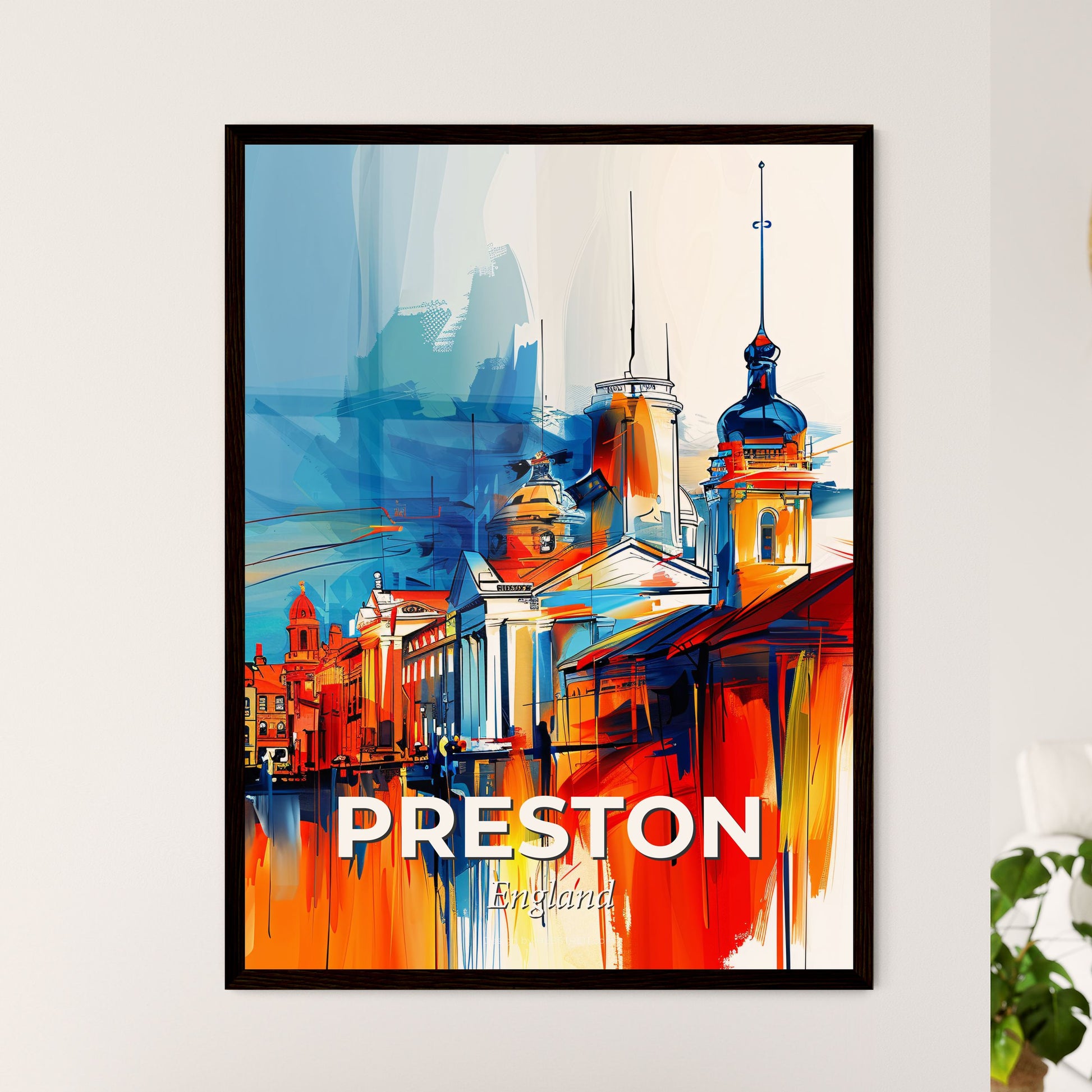 Vibrant Preston, England - A Painting Of A City