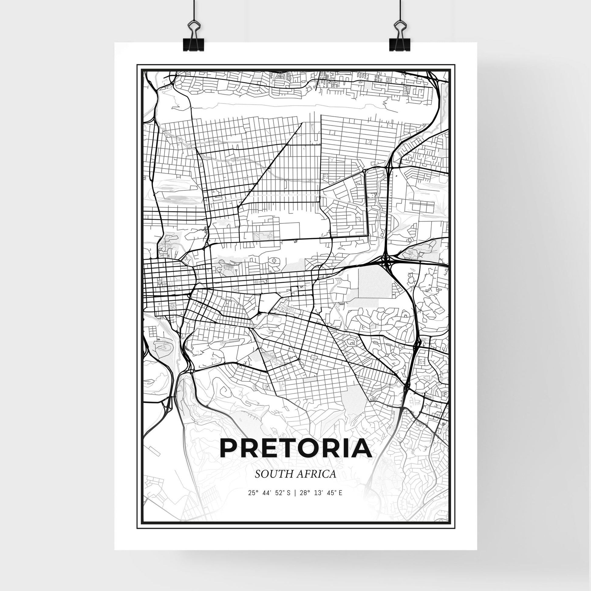 Pretoria South Africa - Premium City Map Poster