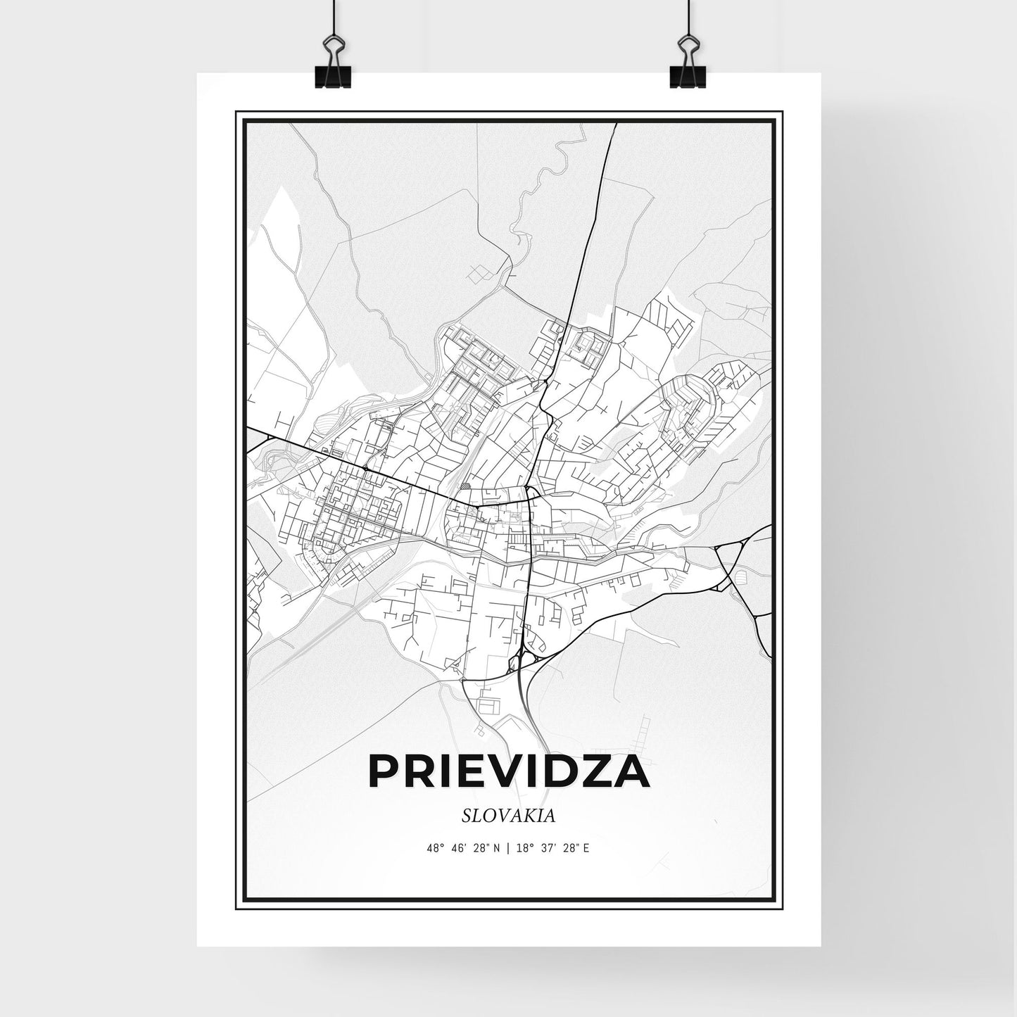 Prievidza Slovakia - Premium City Map Poster