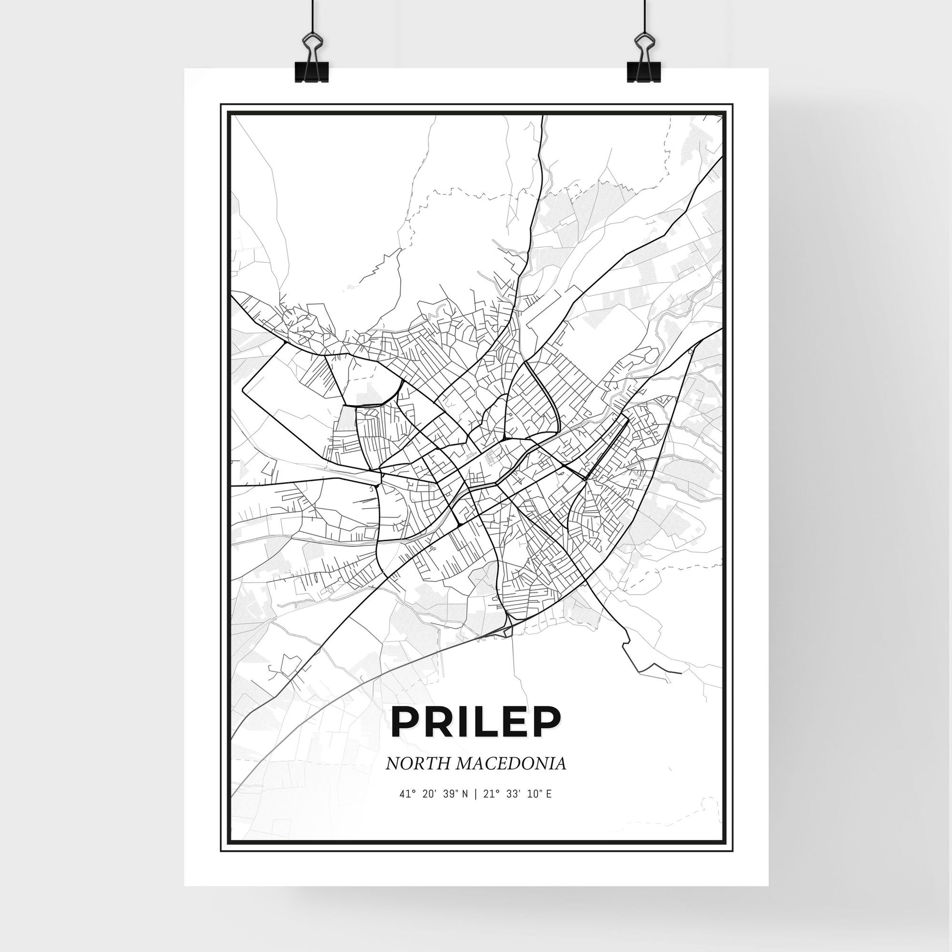 Prilep North Macedonia - Premium City Map Poster