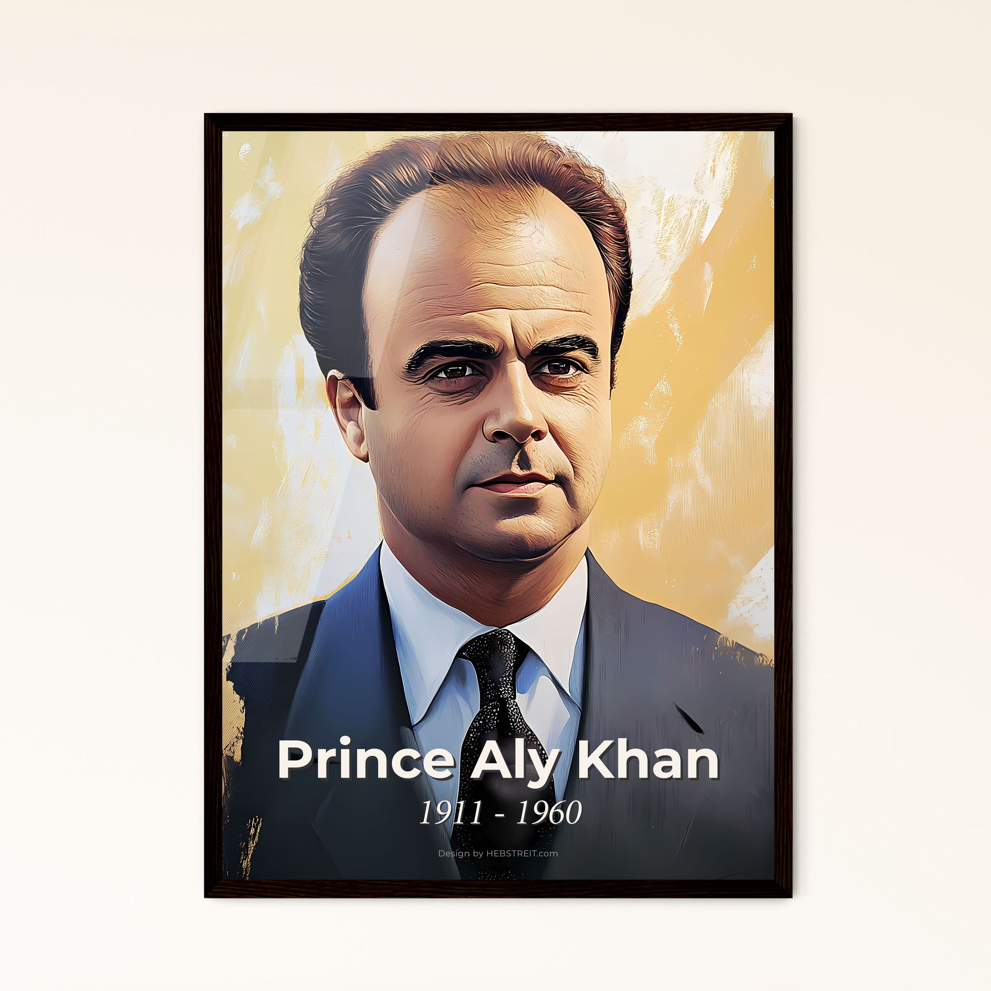 Portrait of Prince Aly Khan, 1911 - 1960. Impressionistic painting of a man in a suit.