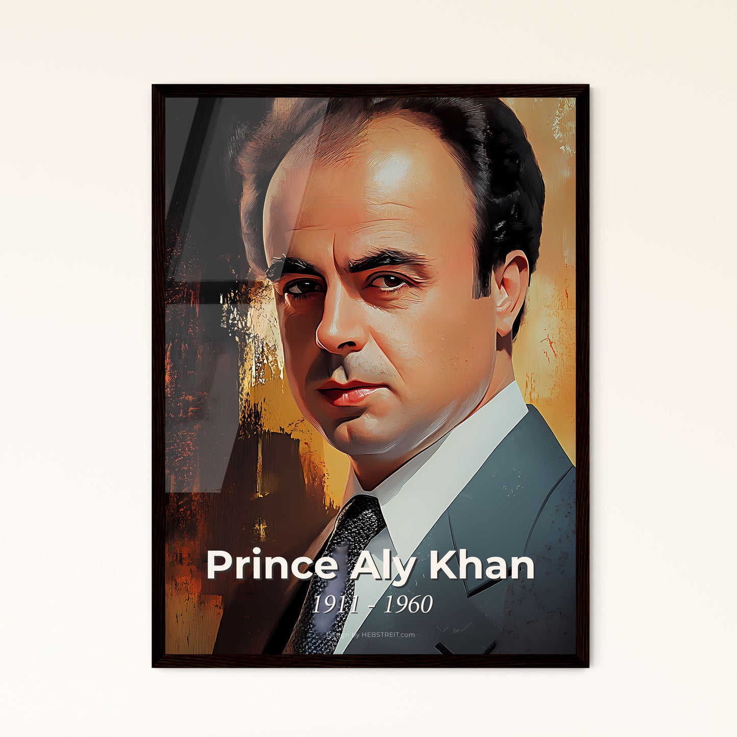 Portrait of Prince Aly Khan, 1911 - 1960. Impressionistic painting of a man in a suit.