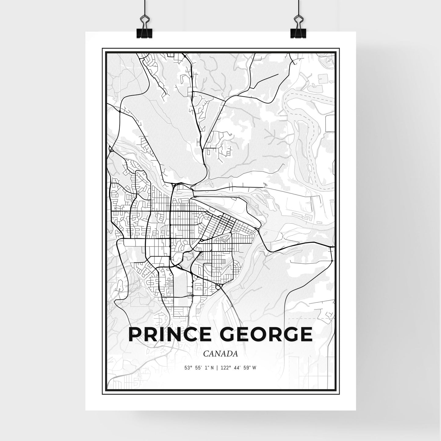 Prince George Canada - Premium City Map Poster