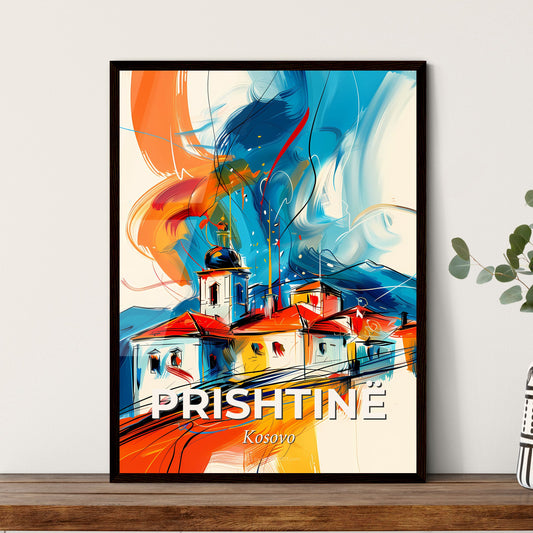 Vibrant Prishtinë, Kosovo - A Painting Of A Building