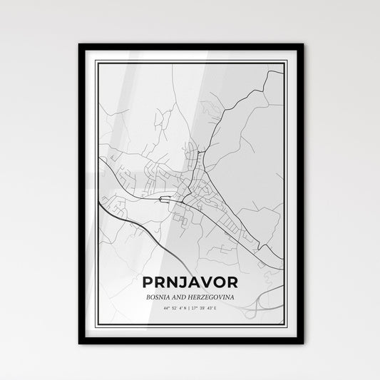 Prnjavor Bosnia and Herzegovina - Scandinavian Style City Map for Modern Home Decor