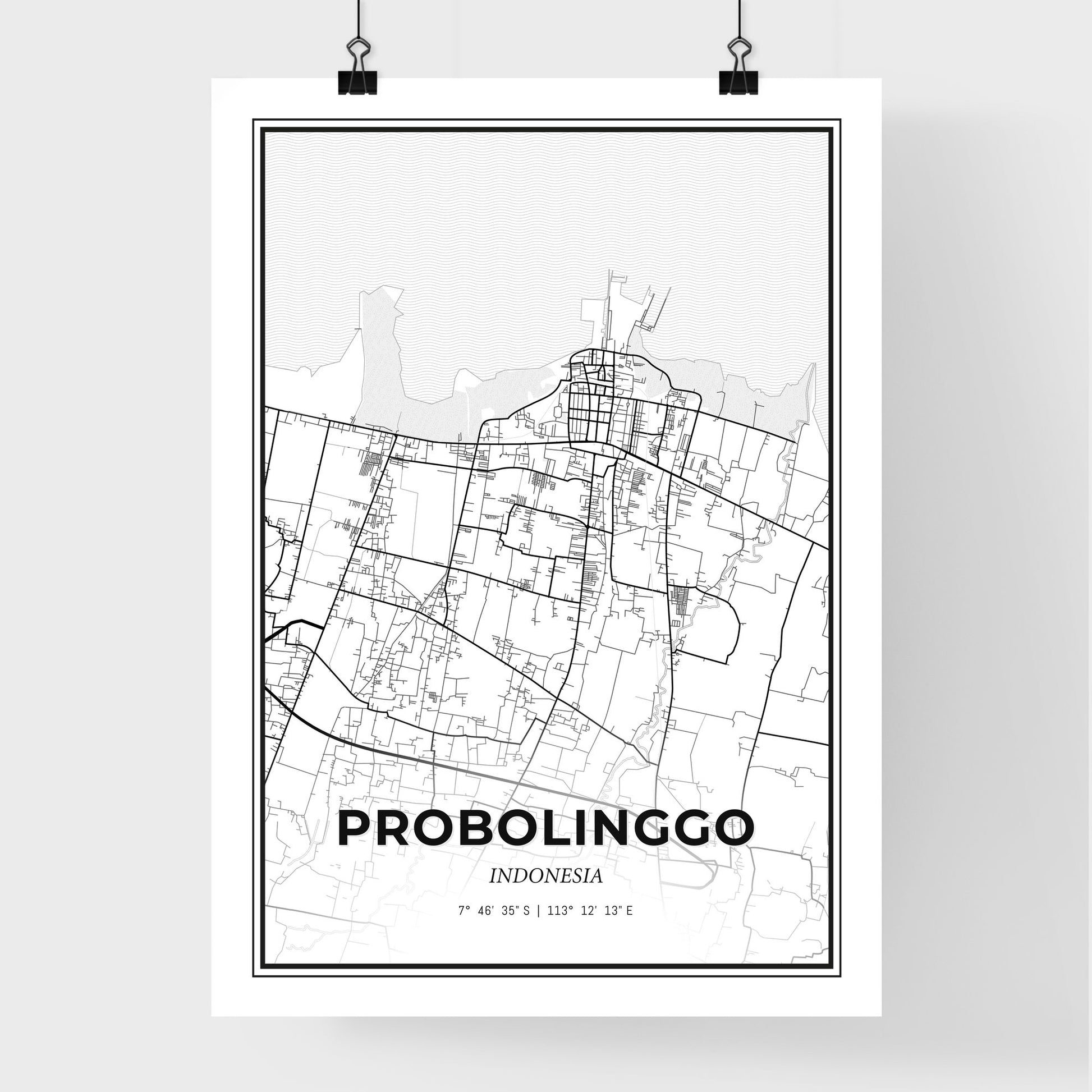 Probolinggo Indonesia - Premium City Map Poster