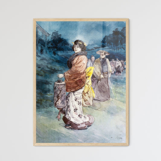 Procession of Characters in Japanese Costume – Henry Somm Framed Art Print
