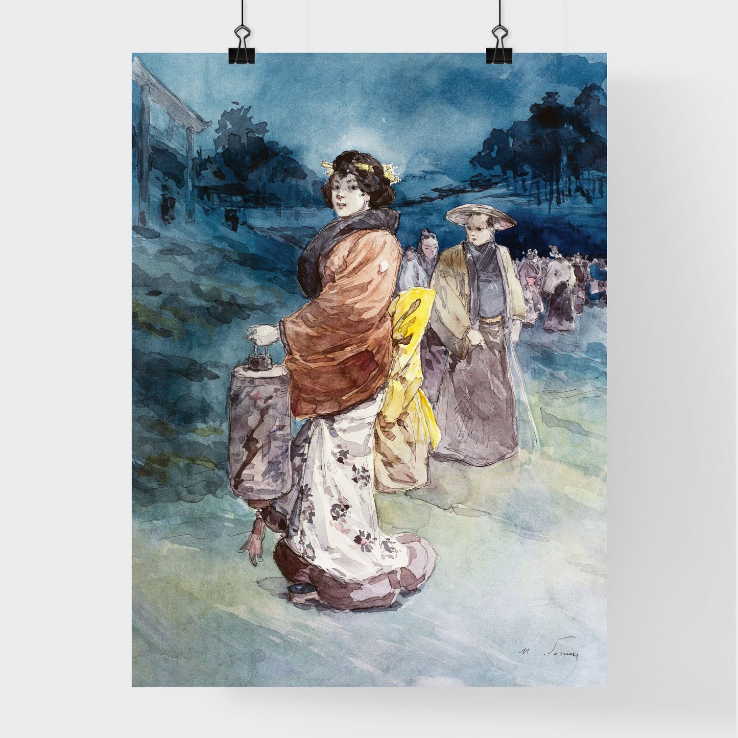 Procession of Characters in Japanese Costume – Henry Somm Poster