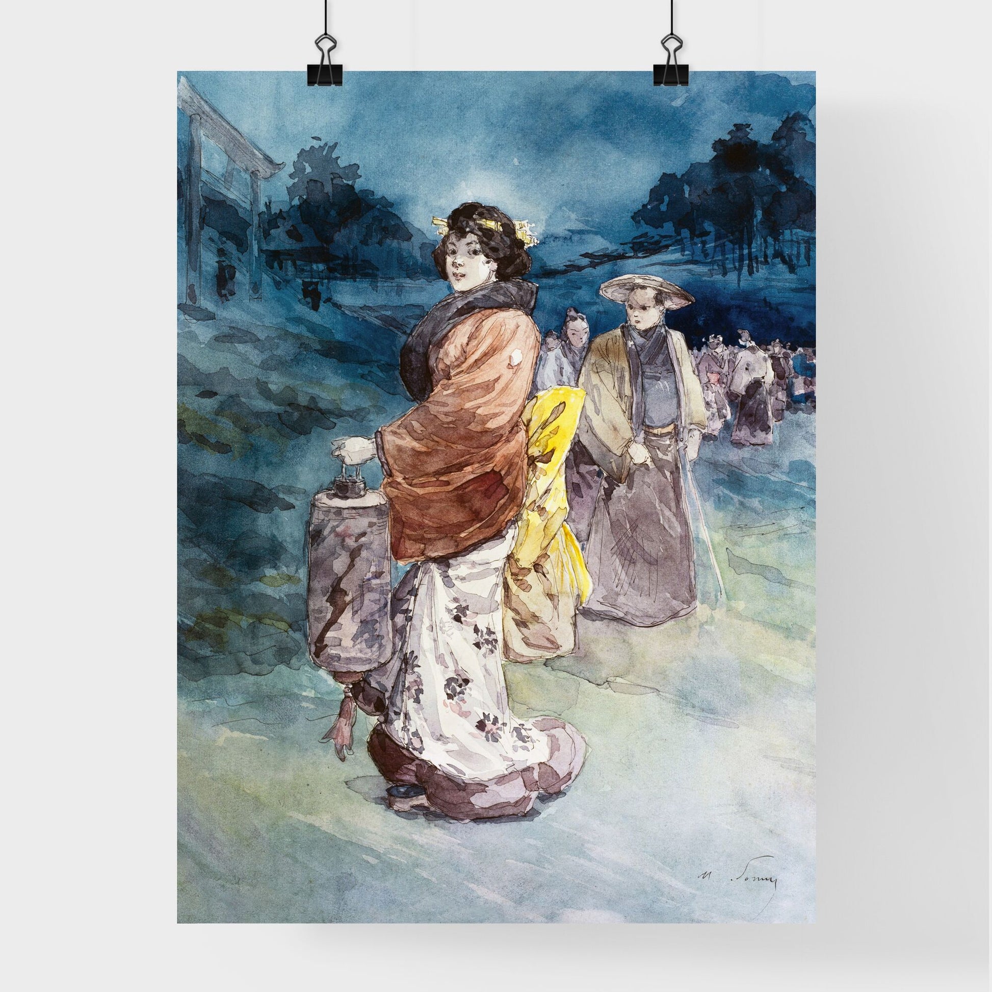Procession of Characters in Japanese Costume – Henry Somm Poster