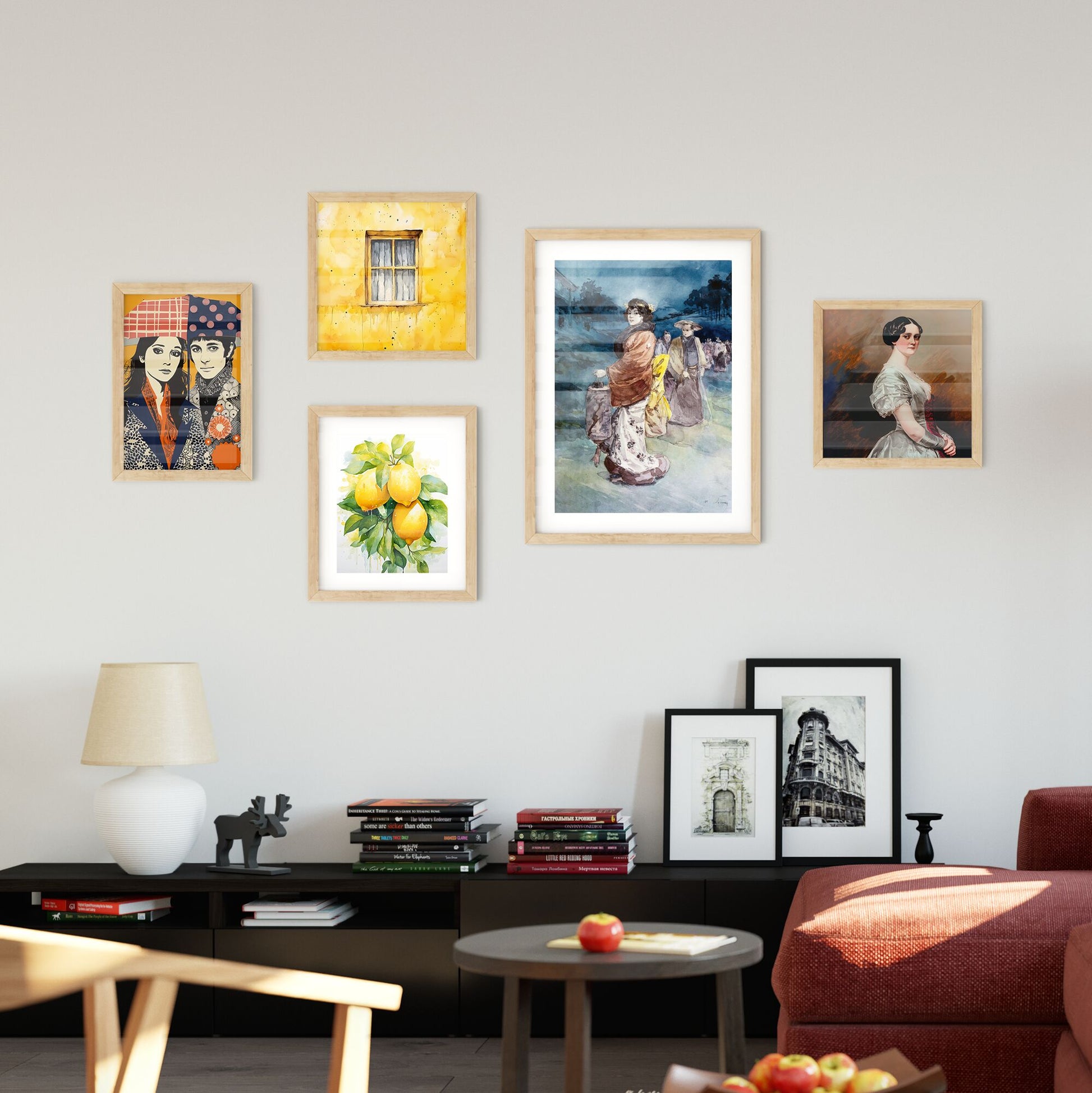 Wall Art with Procession of Characters in Japanese Costume – Henry Somm