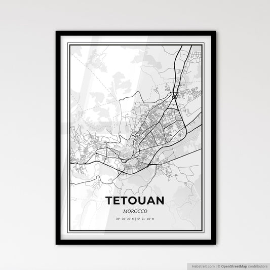 Tetouan Morocco - Scandinavian Style City Map for Modern Home Decor