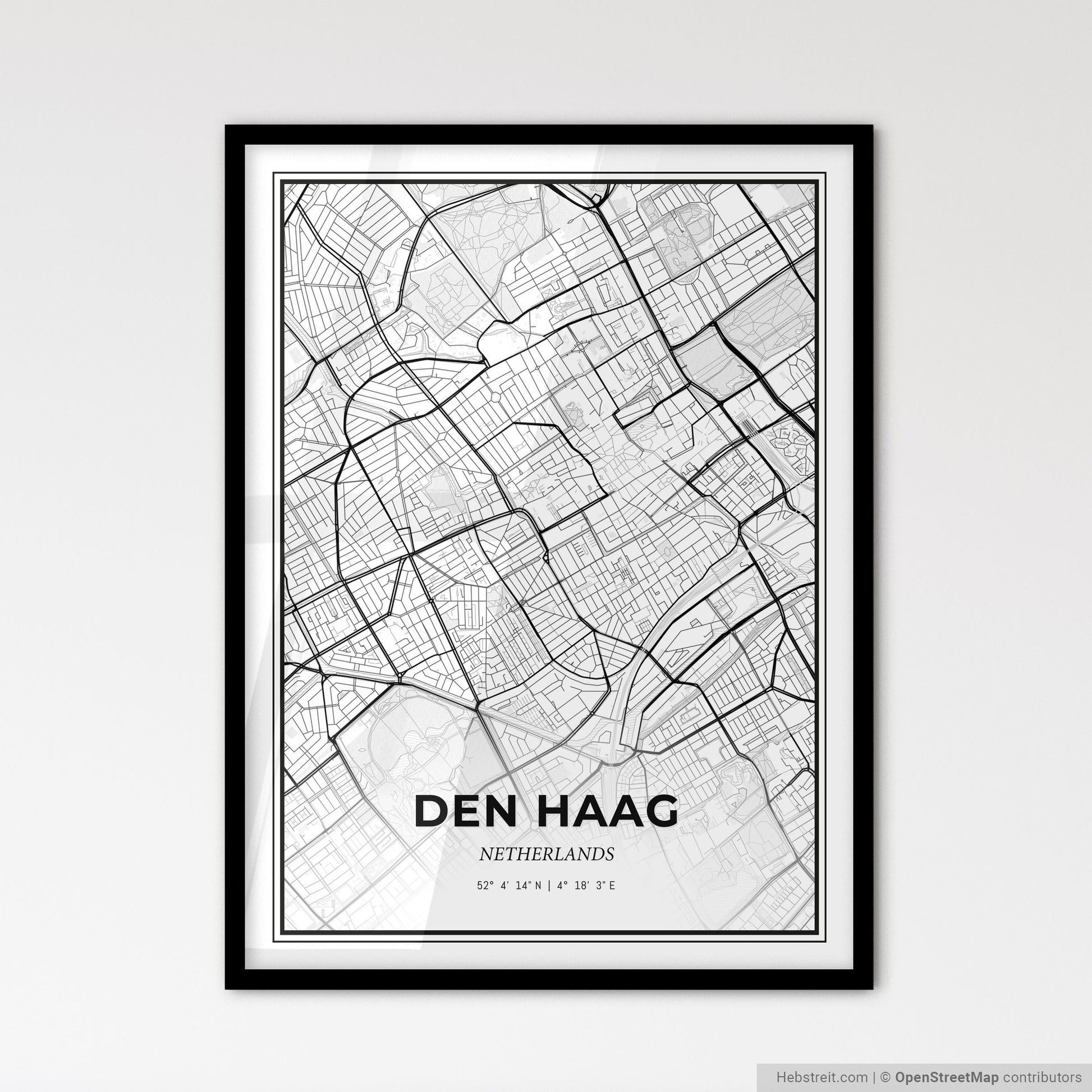 The Hague Netherlands - Scandinavian Style City Map for Modern Home Decor