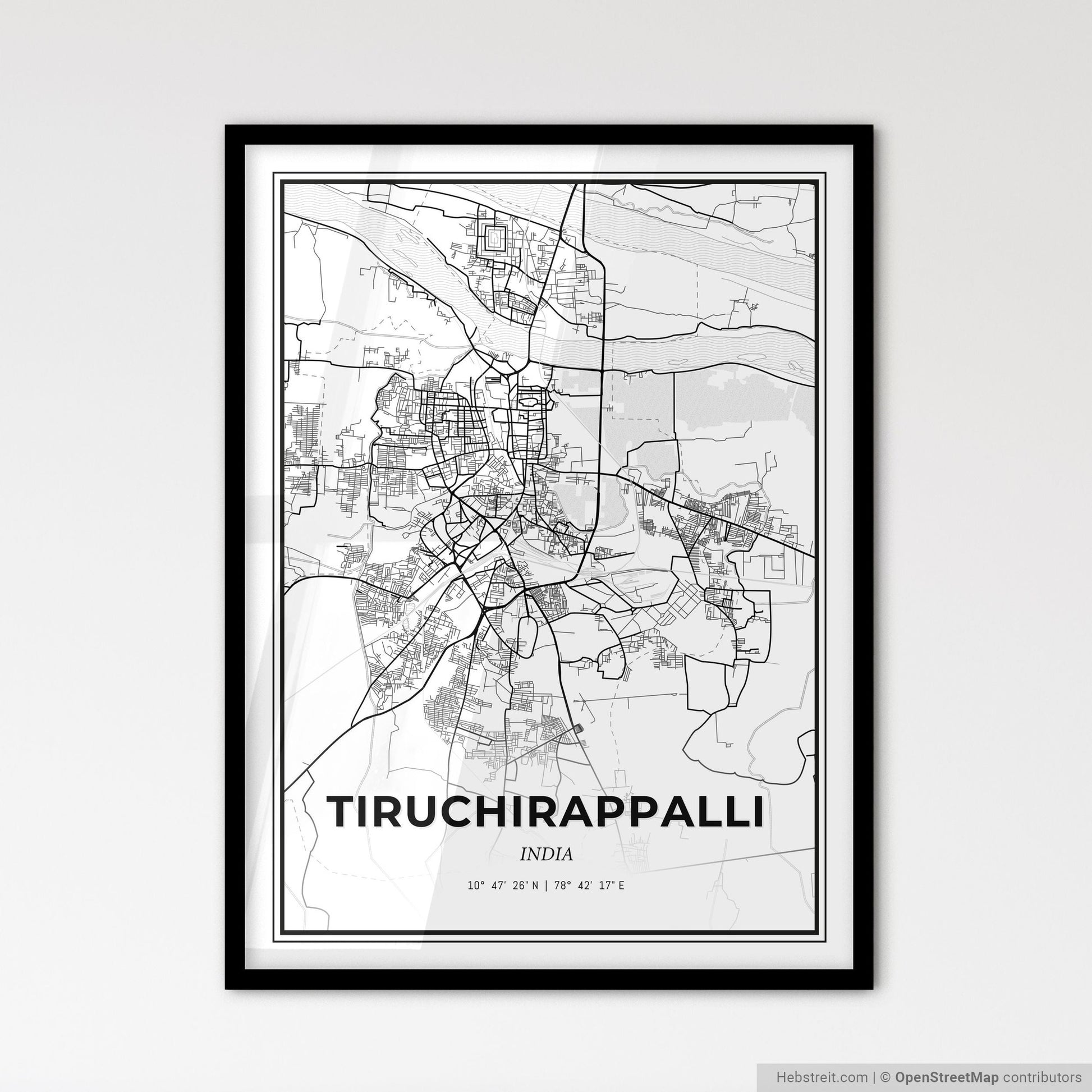 Tiruchirappalli India - Scandinavian Style City Map for Modern Home Decor
