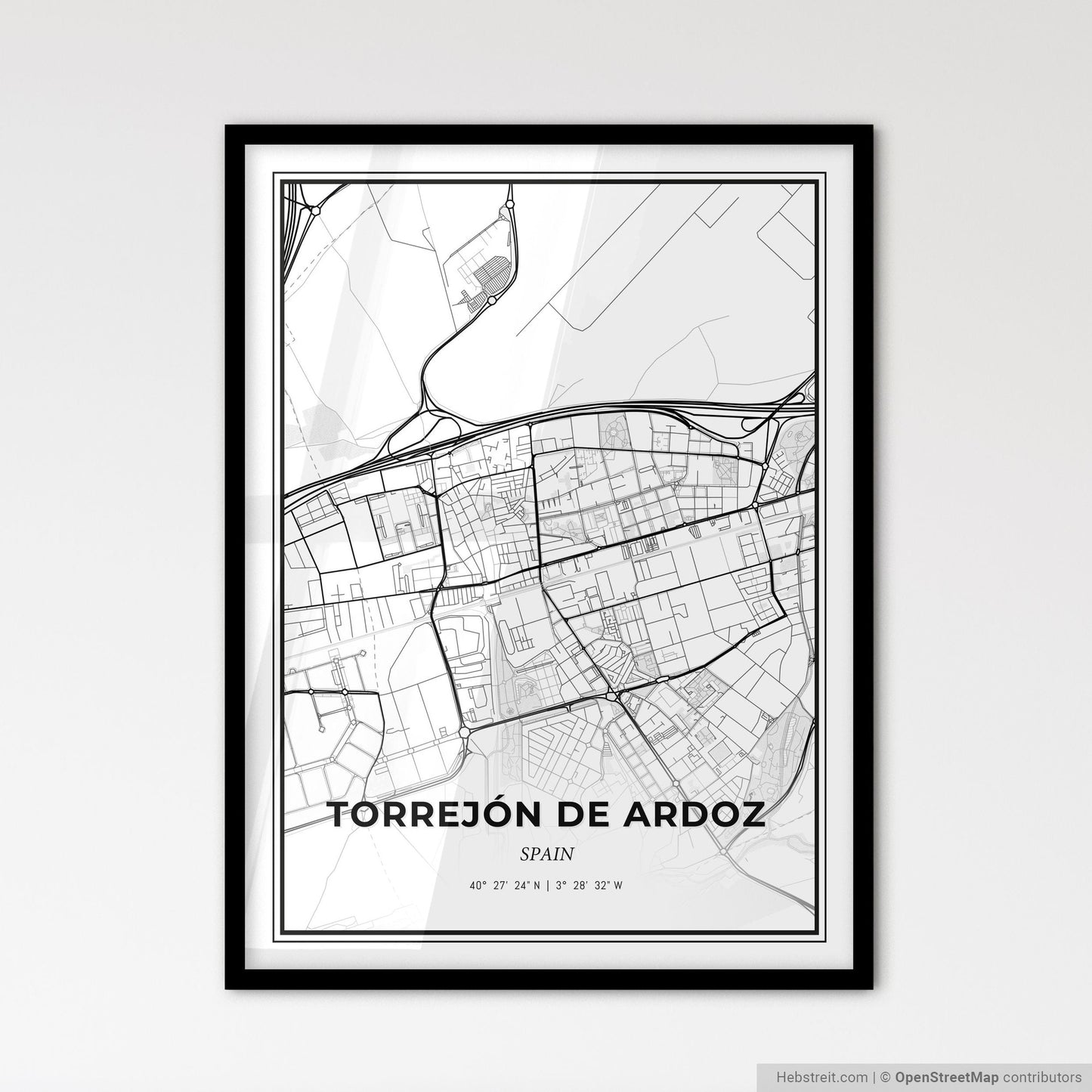Torrejón de Ardoz Spain - Scandinavian Style City Map for Modern Home Decor