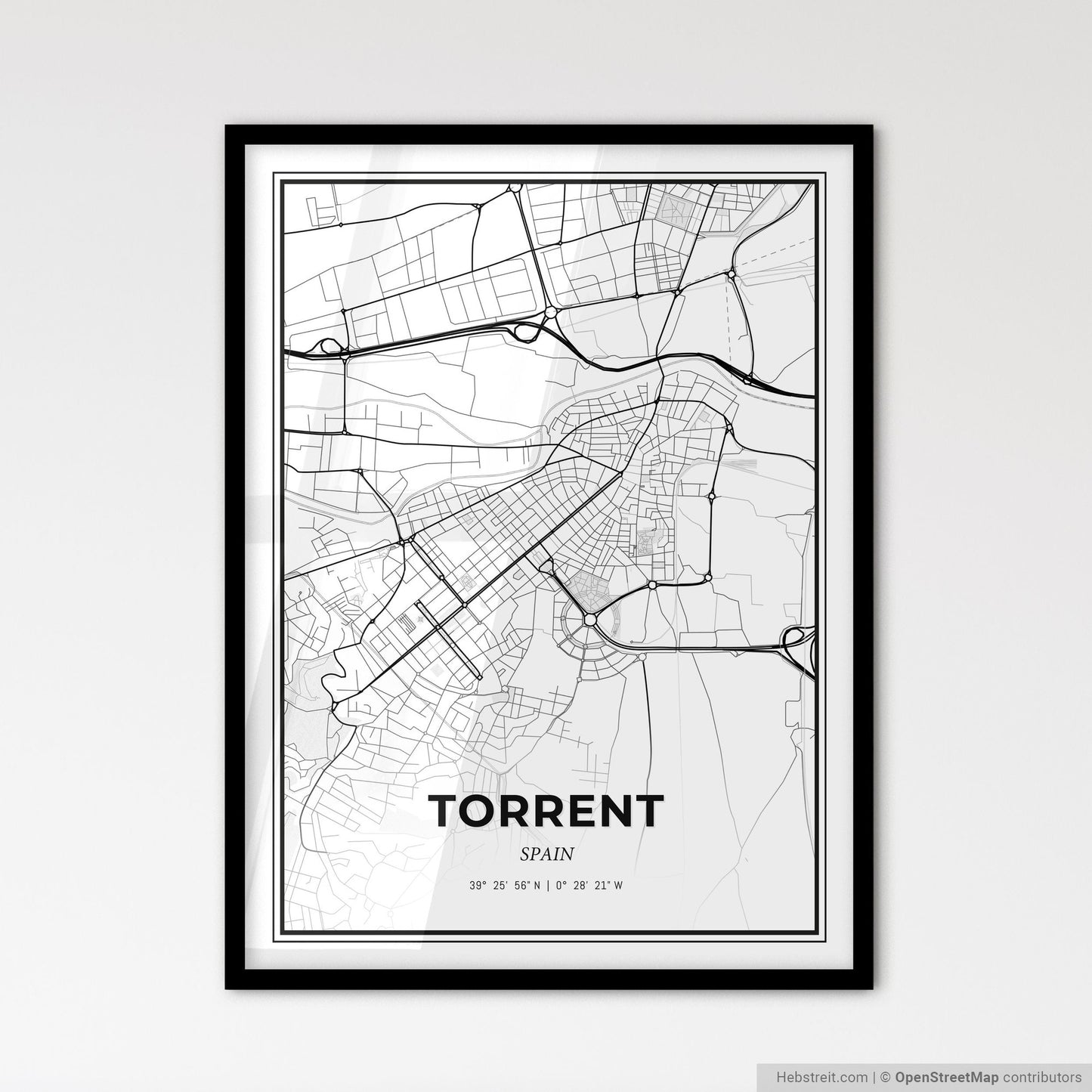 Torrent Spain - Scandinavian Style City Map for Modern Home Decor