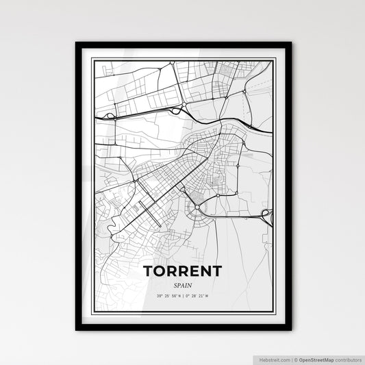 Torrent Spain - Scandinavian Style City Map for Modern Home Decor