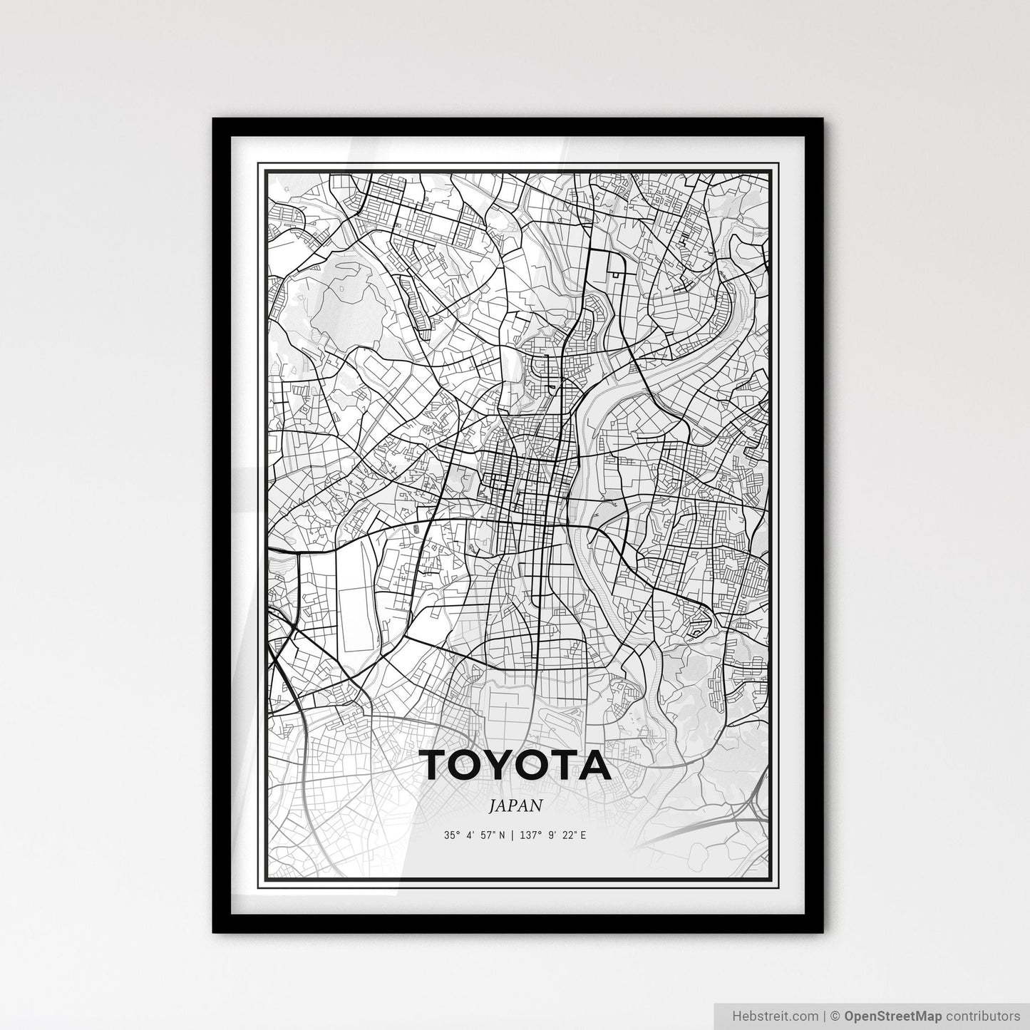 Toyota Japan - Scandinavian Style City Map for Modern Home Decor