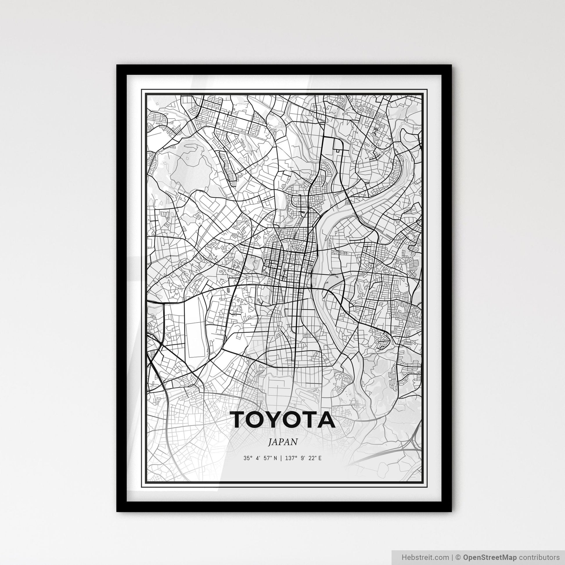 Toyota Japan - Scandinavian Style City Map for Modern Home Decor