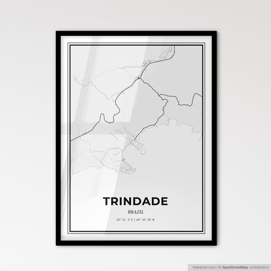 Trindade Brazil - Scandinavian Style City Map for Modern Home Decor